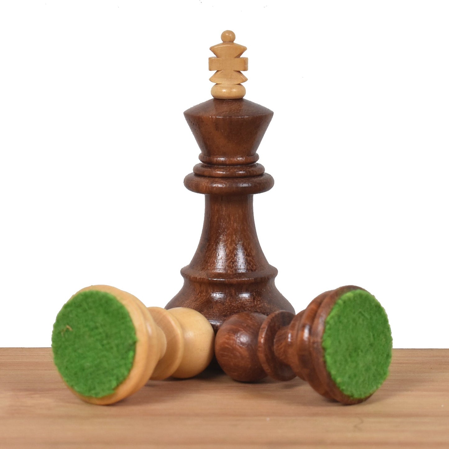 2.6″ Russian Zagreb Chess Set- Chess Pieces Only – Weighted Golden Rose wood & Boxwood