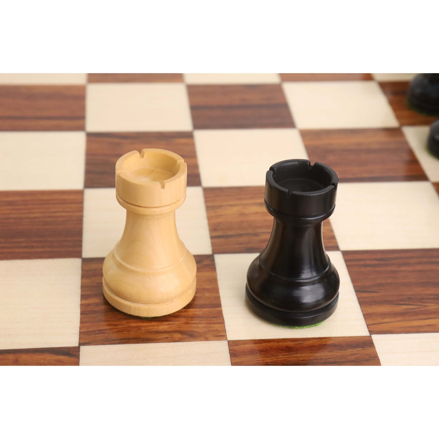 2.8" Tournament Staunton Chess Set- Chess Pieces Only - Ebonised Boxwood- Compact size