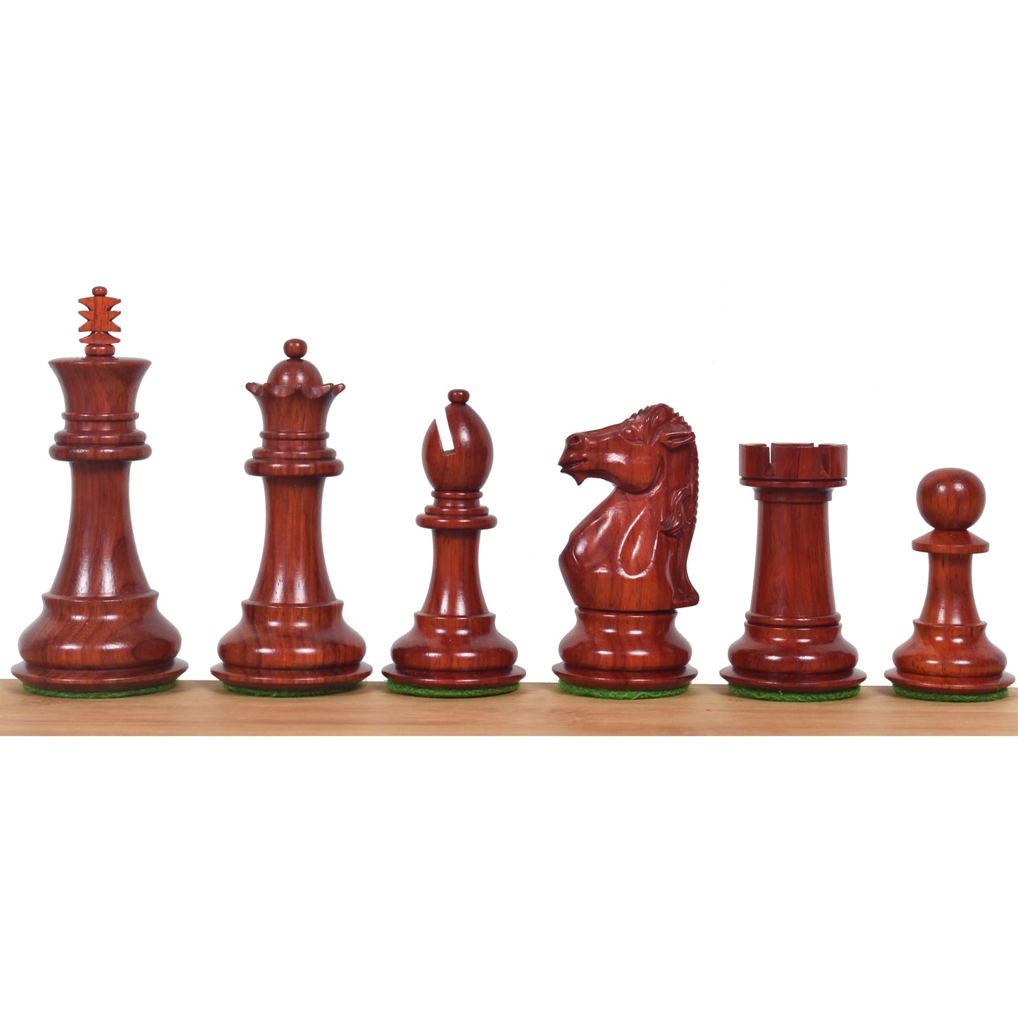 3.9" Royal Knight Staunton Chess Set- Chess Pieces Only- Triple Weighted Bud Rose Wood