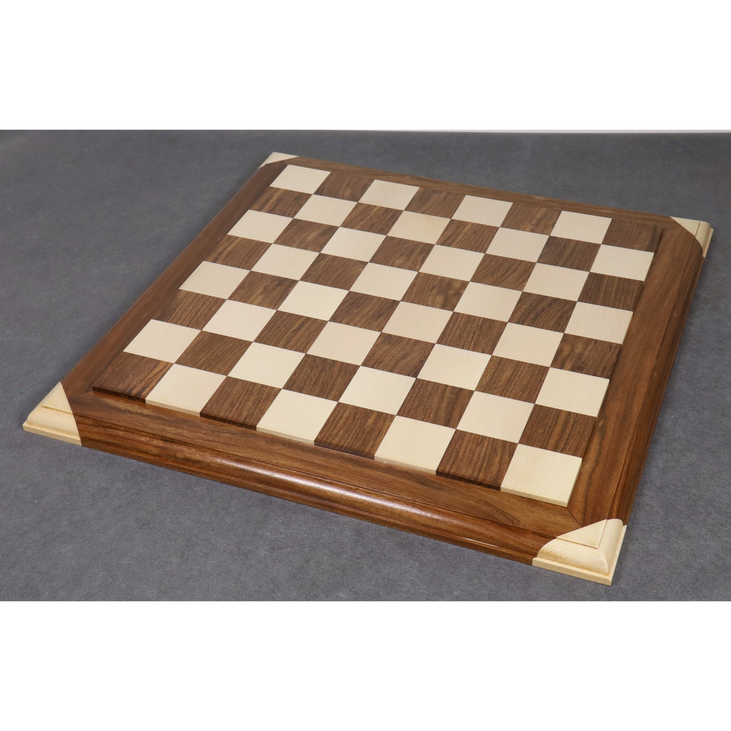 21" Golden Rosewood & Maple Wood Luxury Chessboard - 55 mm Square- Carved Border