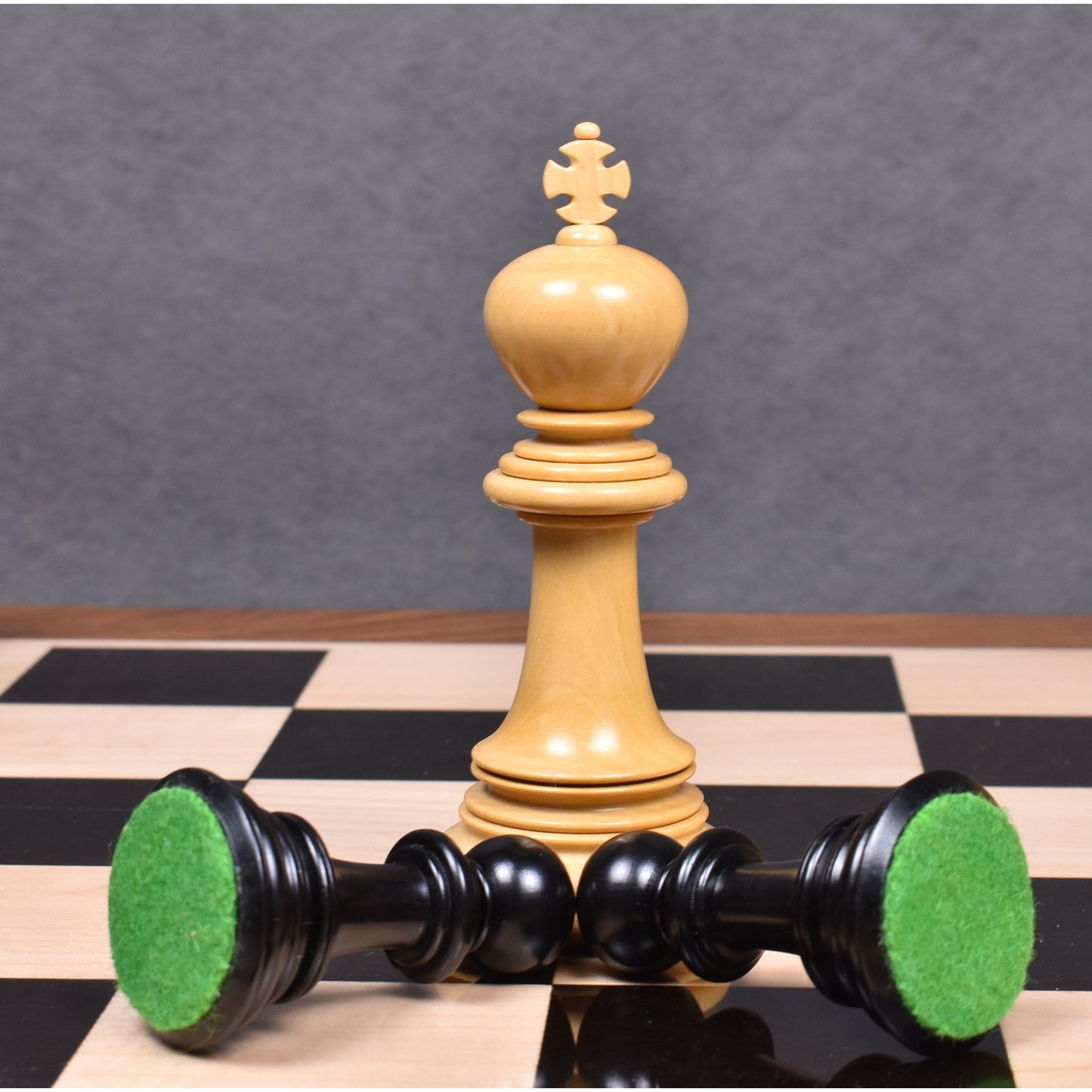 4.6" Mogul Staunton Luxury Chess Set- Chess Pieces Only - Triple Weighted Ebony Wood