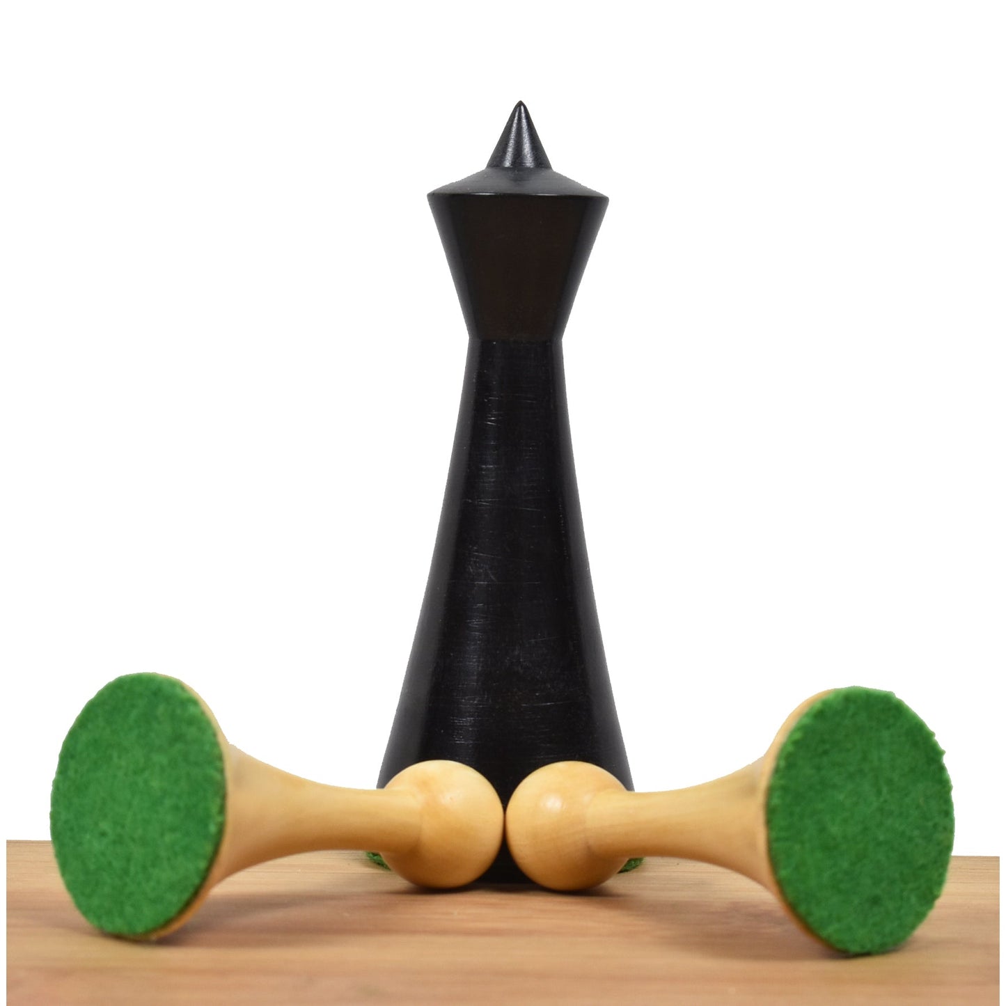 3.6" Herman Ohme Minimalist Chess Set- Chess Pieces Only- Weighted Ebonised Boxwood