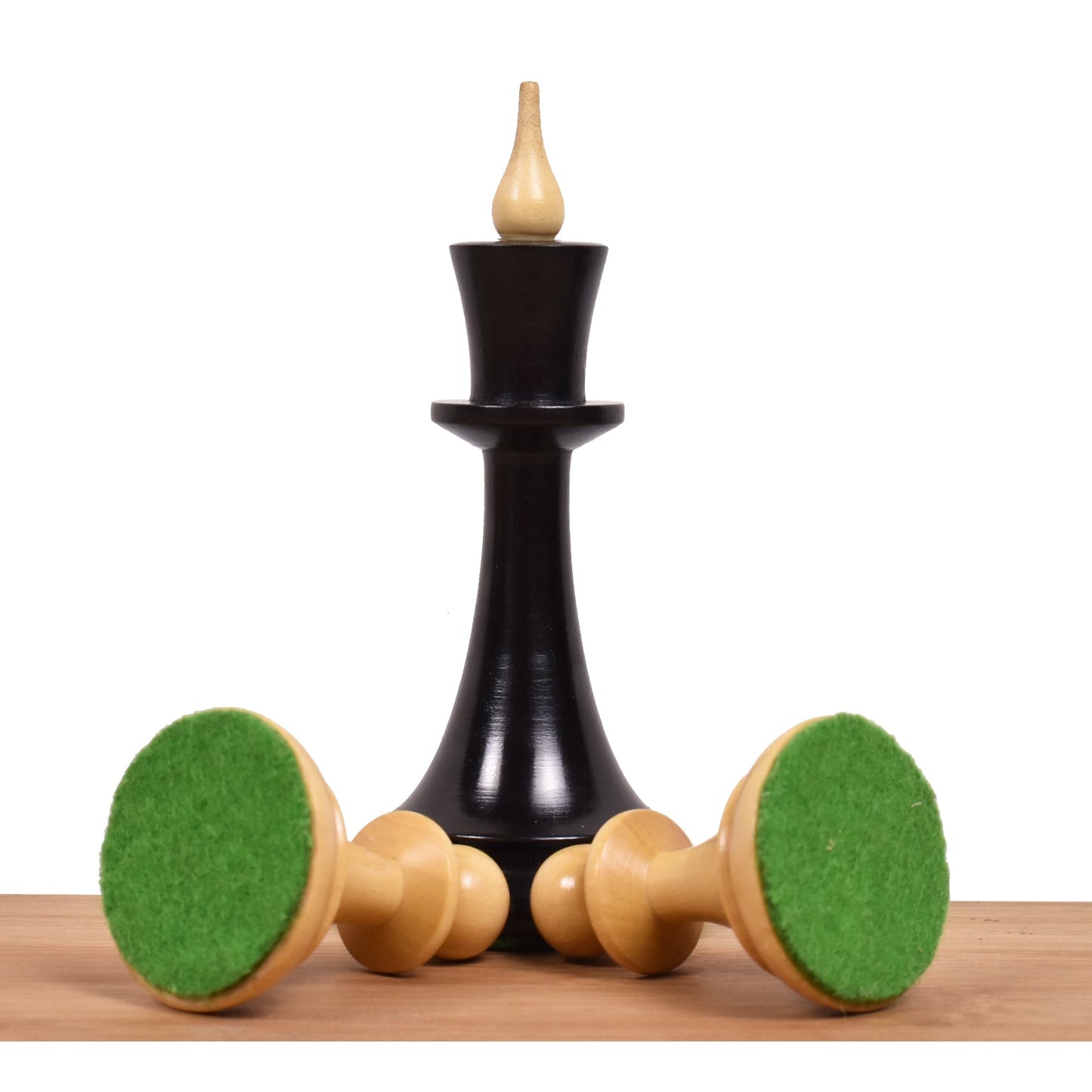 1950's Soviet Latvian Reproduced Chess Set- Chess Pieces Only- Ebonised Boxwood - 4"