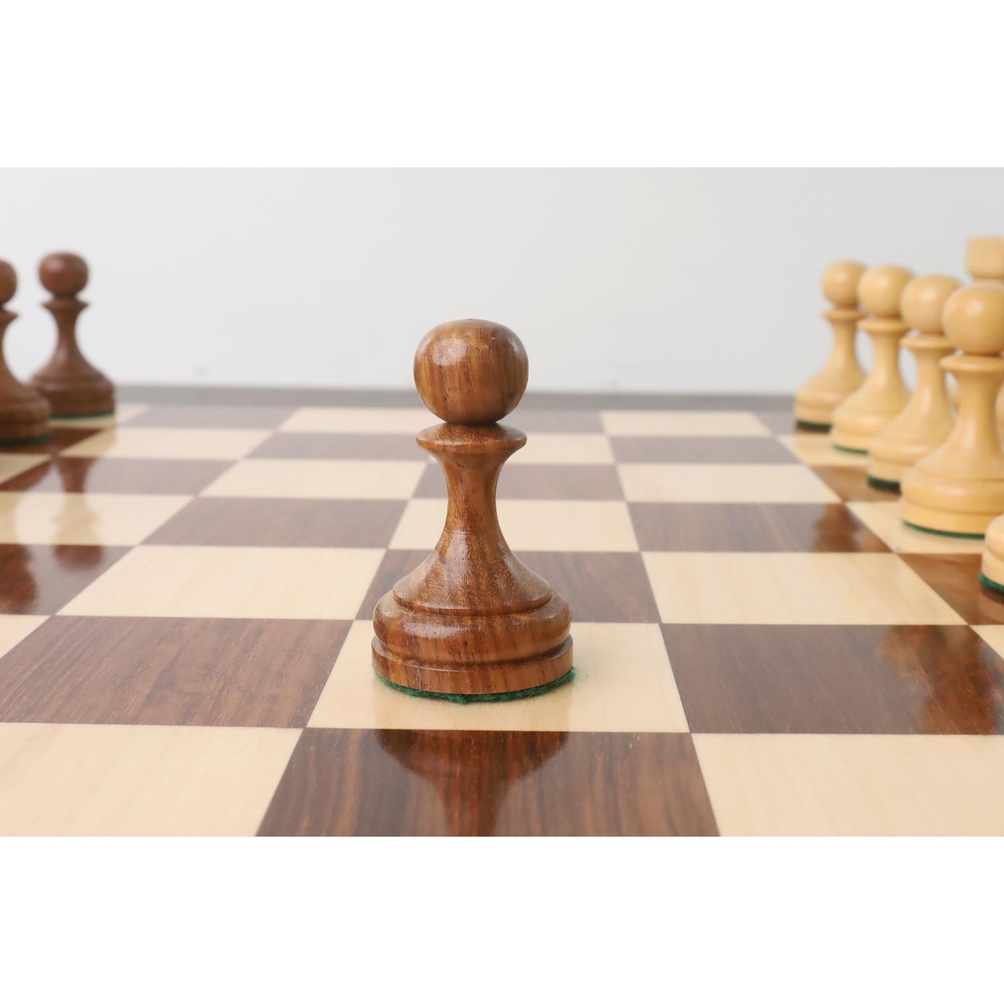 Slightly Imperfect 4.5" Soviet Russian 1960's Chess Set - Chess Pieces Only-Double Weighted Golden Rosewood