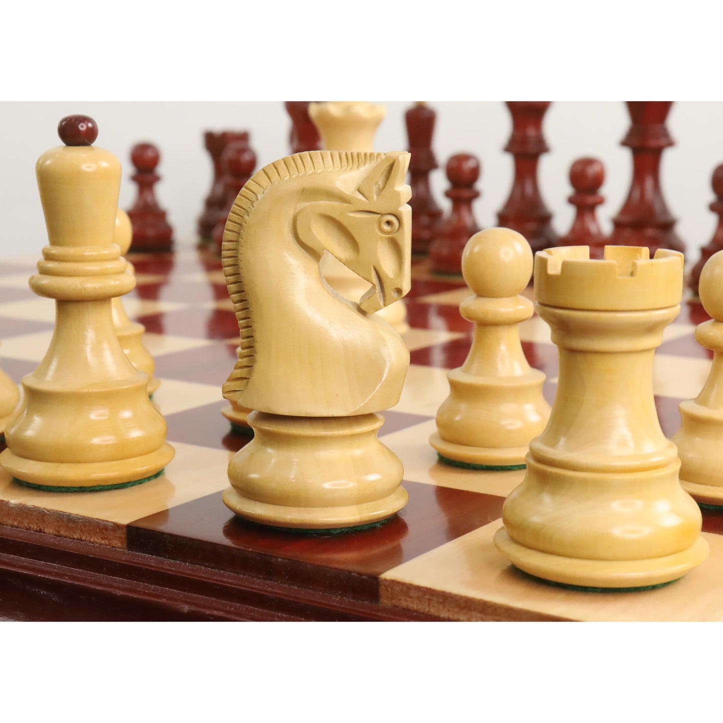 Slightly Imperfect Russian Zagreb 59' Chess Set - Chess Pieces Only - Double Weighted Bud Rose Wood