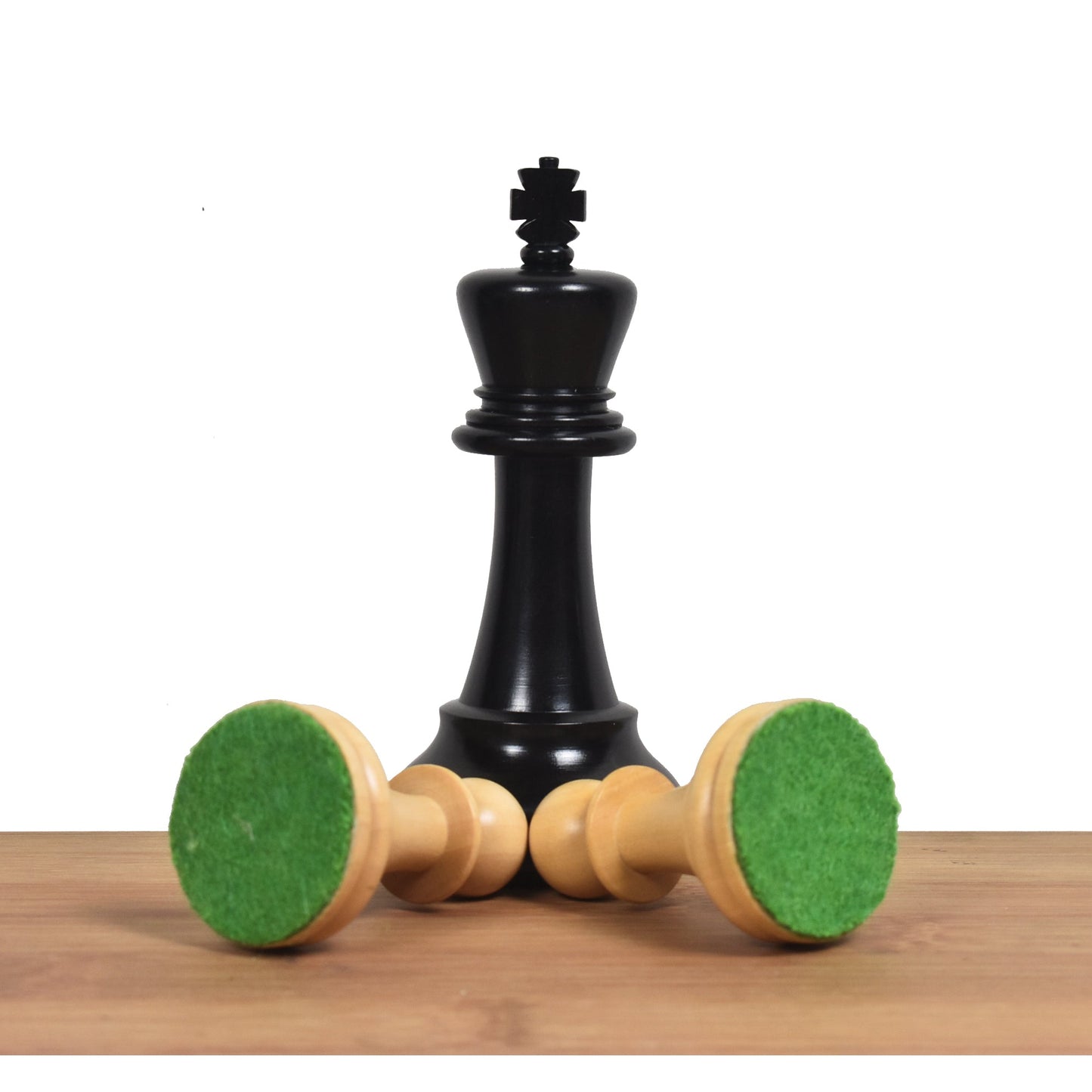 3.9" Lessing Staunton Chess Set- Chess Pieces Only - Natural Ebony Wood - Triple Weighted
