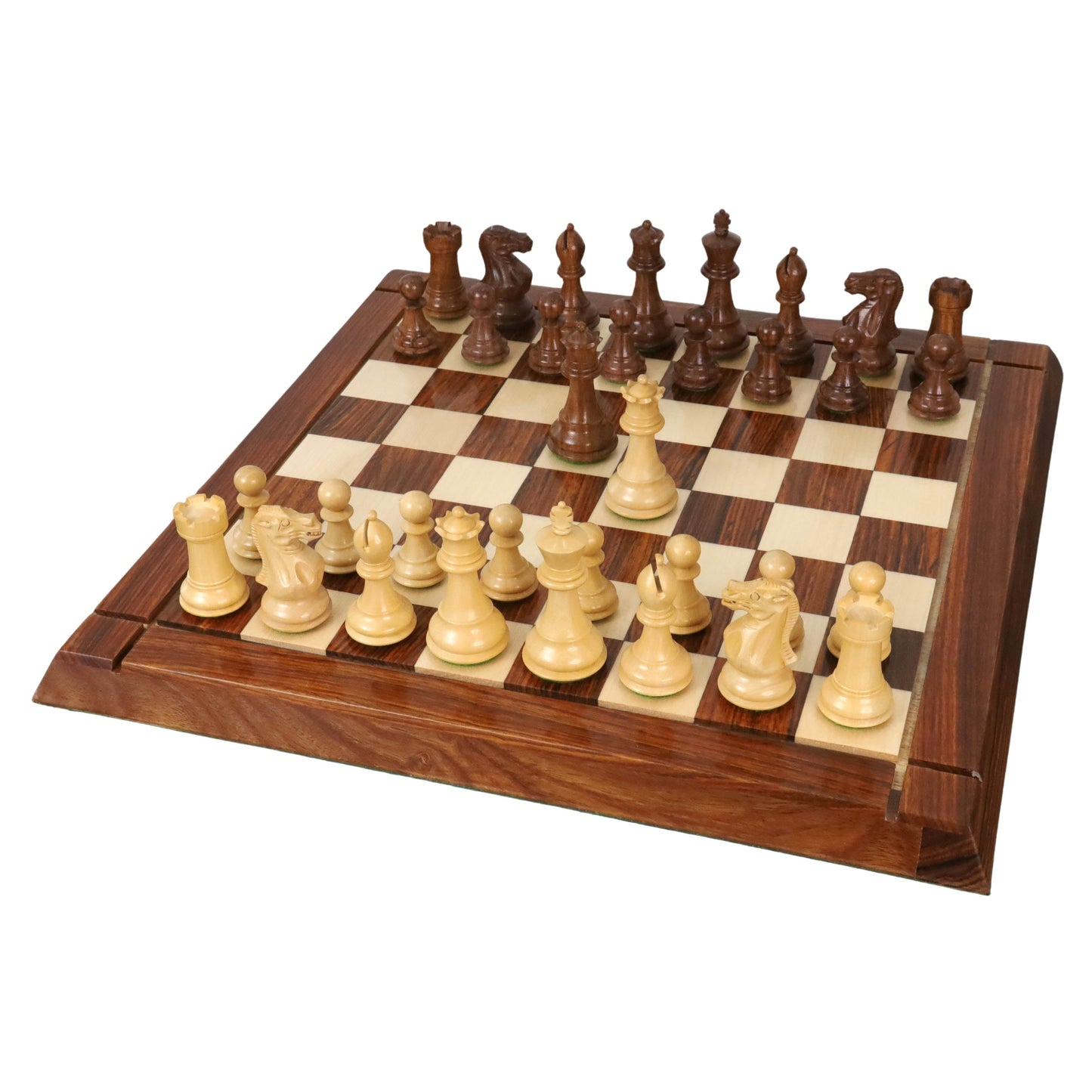 3" Professional Staunton Chess Set- Chess Pieces Only- Weighted Golden Rosewood