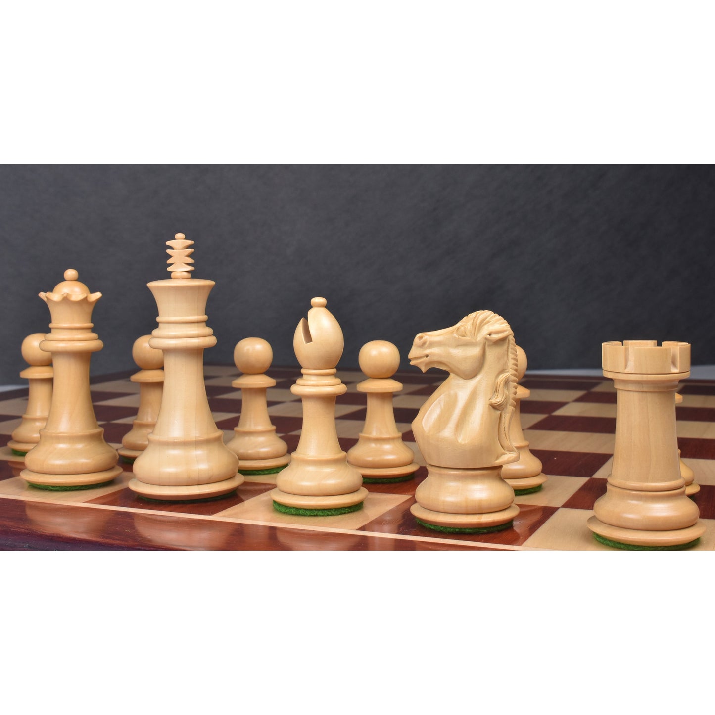 3.9" Royal Knight Staunton Chess Set- Chess Pieces Only- Triple Weight Golden Rosewood