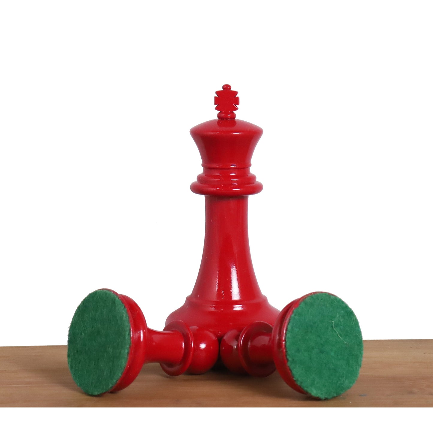 1849 Jacques Cook Staunton Collectors Chess Set- Chess Pieces Only - Red & White - 3.75"