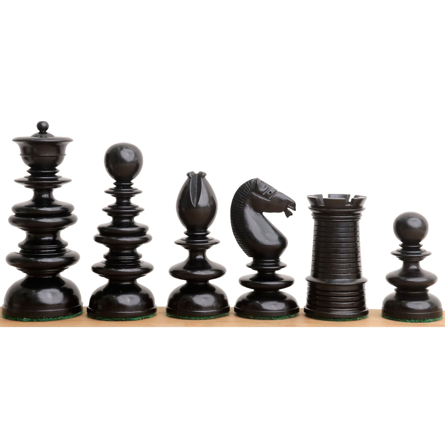 Combo of 3.3" St. John Pre-Staunton Calvert Chess set - Pieces in Ebony Wood with 19 inches Chess Board and Storage Box