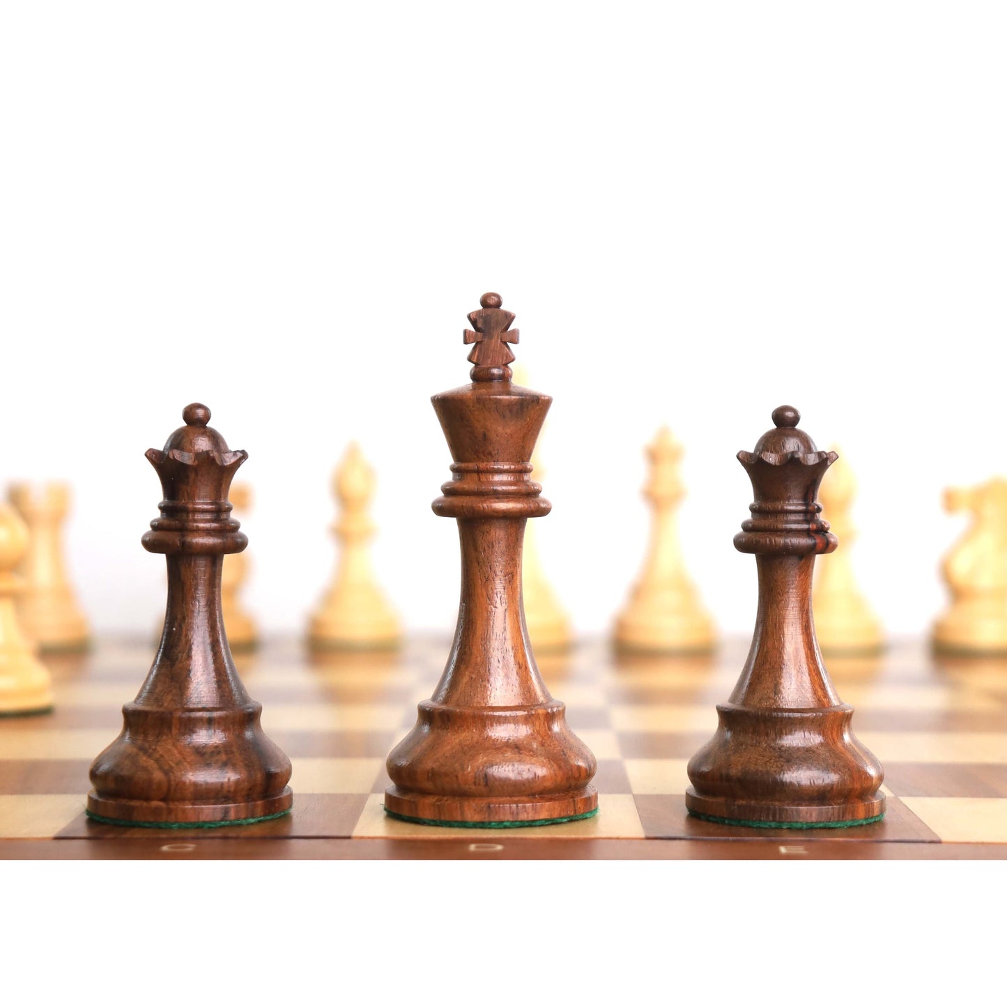 4.1" New Classic Staunton Wooden Chess Set- Chess Pieces Only - Weighted Golden Rosewood
