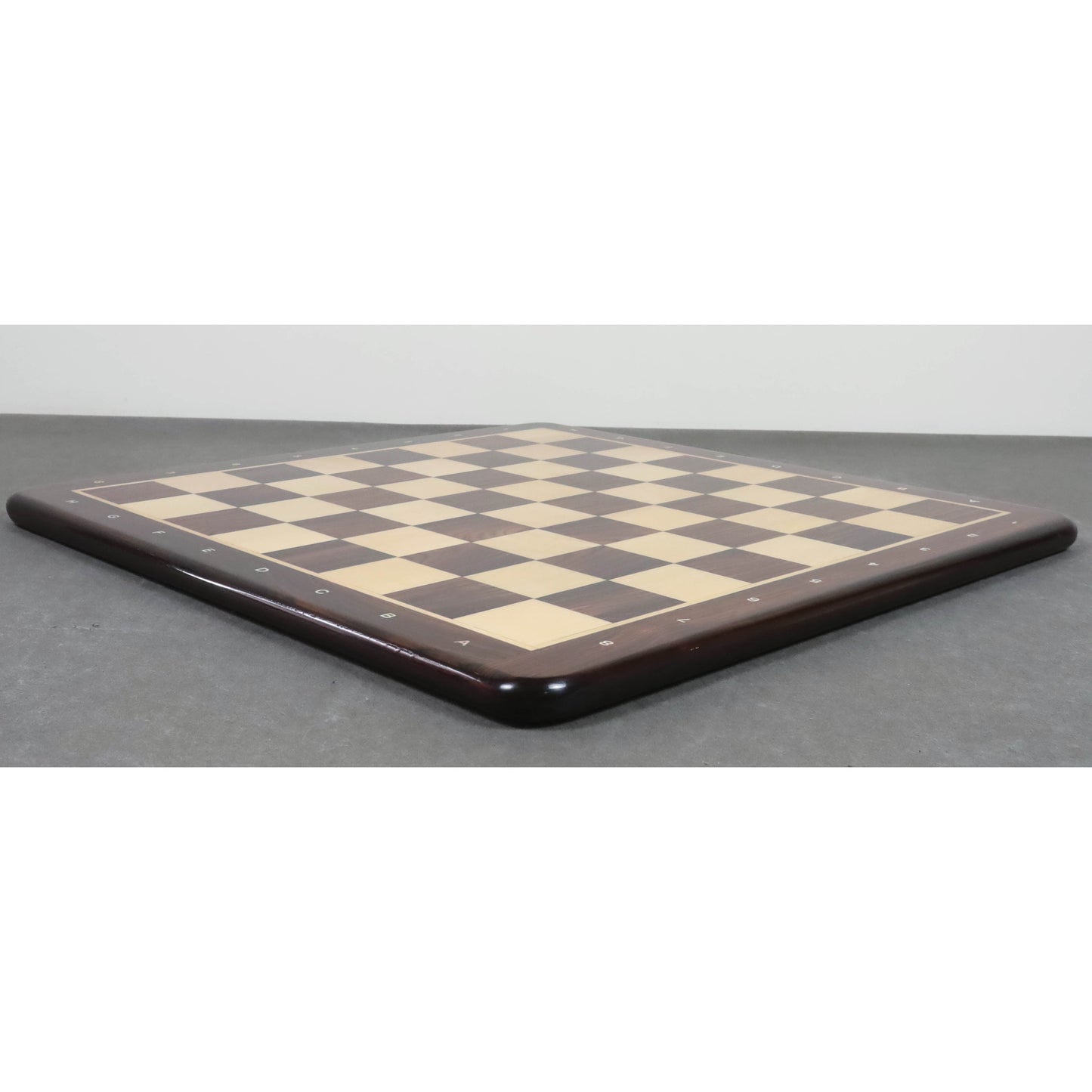 21" Flat Chessboard in Rosewood & Maple Wood - 55 mm Square- Algebraic Notations