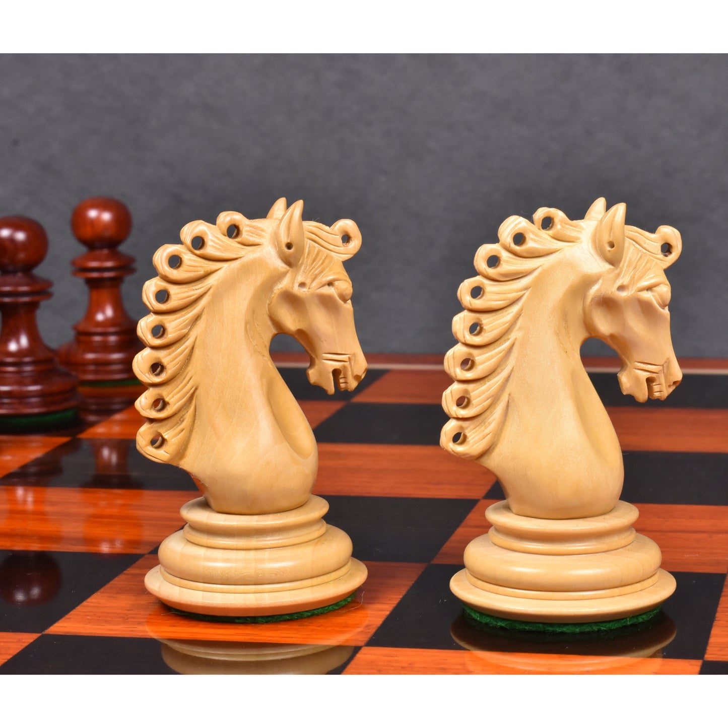4.5″ Carvers’ Art Luxury Chess Set- Chess Pieces Only - Triple Weighted Budrose Wood