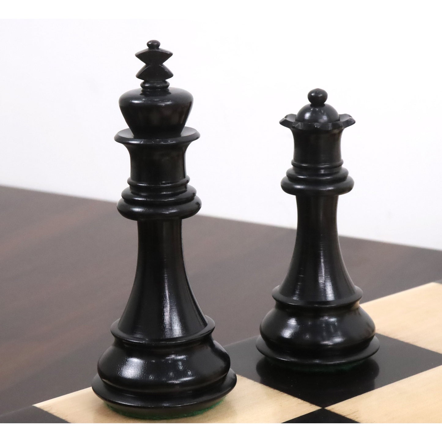 4" Bridle Staunton Luxury Chess Set- Chess Pieces Only - Ebony Wood & Boxwood