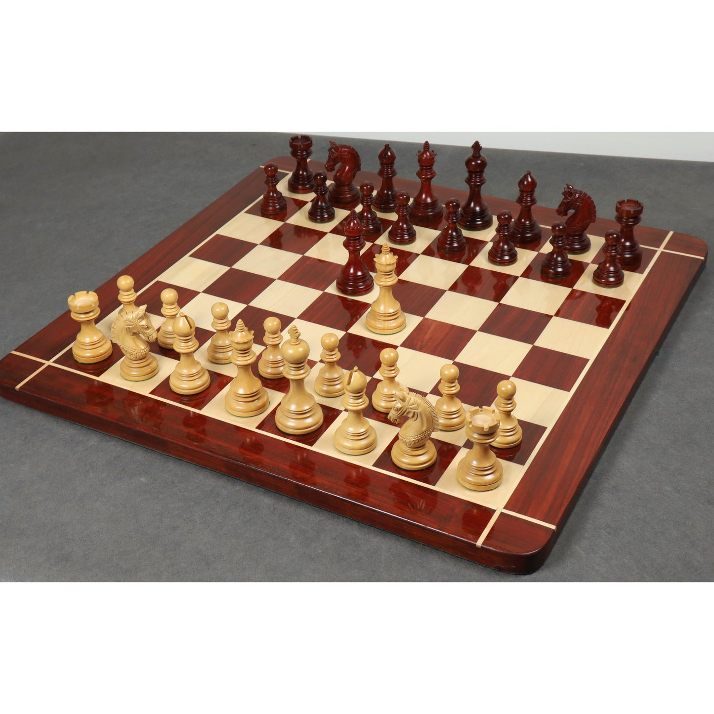 4.1″ Stallion Staunton Luxury Chess Set- Chess Pieces Only Triple Weighted Bud Rose Wood