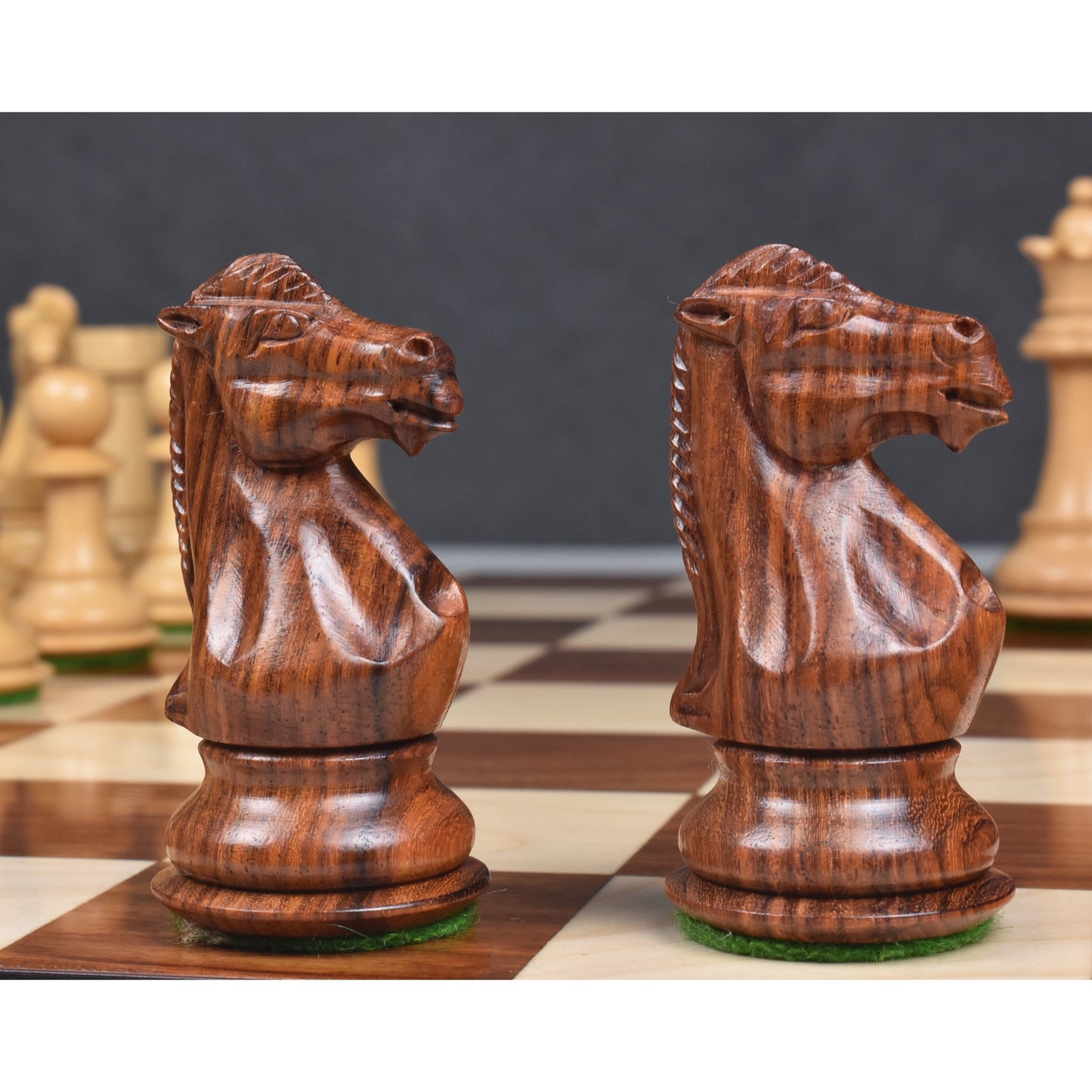 3.9" Royal Knight Staunton Chess Set- Chess Pieces Only- Triple Weight Golden Rosewood