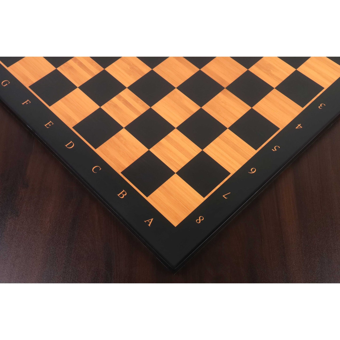 Slightly Imperfect 21" Wooden Printed Chess Board with Notations - Antique Boxwood & Ebony- 55mm square- Matt Finish