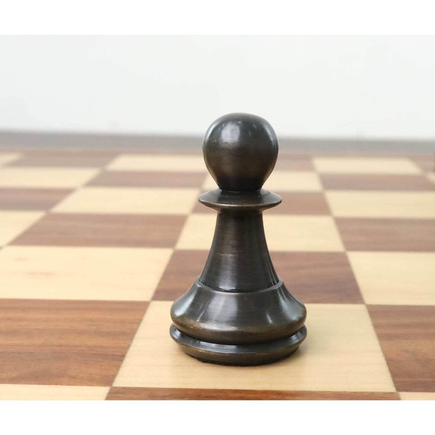 4.3" Staunton Inspired Brass Metal Luxury Chess Set- Chess Pieces Only Set-Silver & Antique