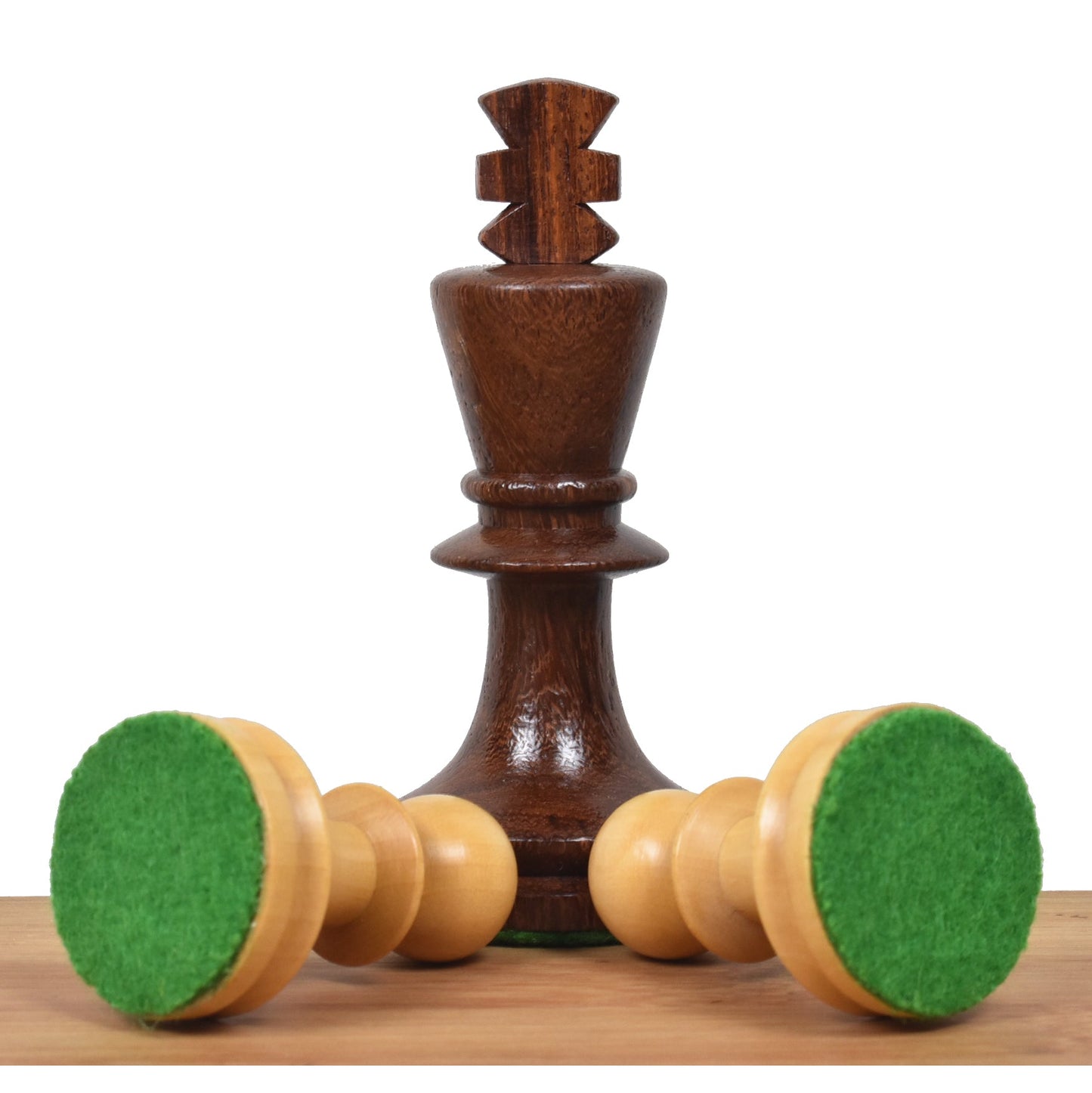 3.8" Romanian Hungarian Chess Set- Chess Pieces Only - Weighted Golden Rosewood