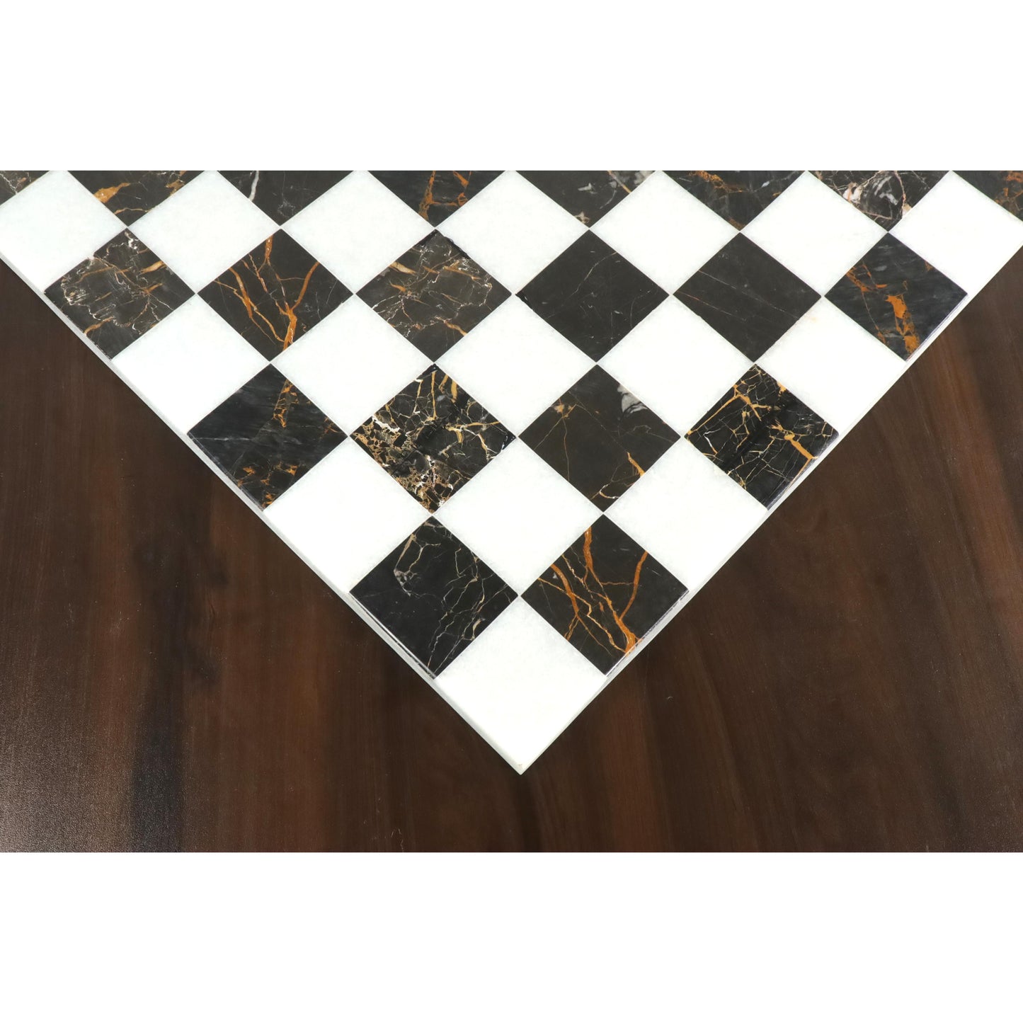 18'' Borderless Marble Stone Luxury Chess Board - Black and White Marble Stone