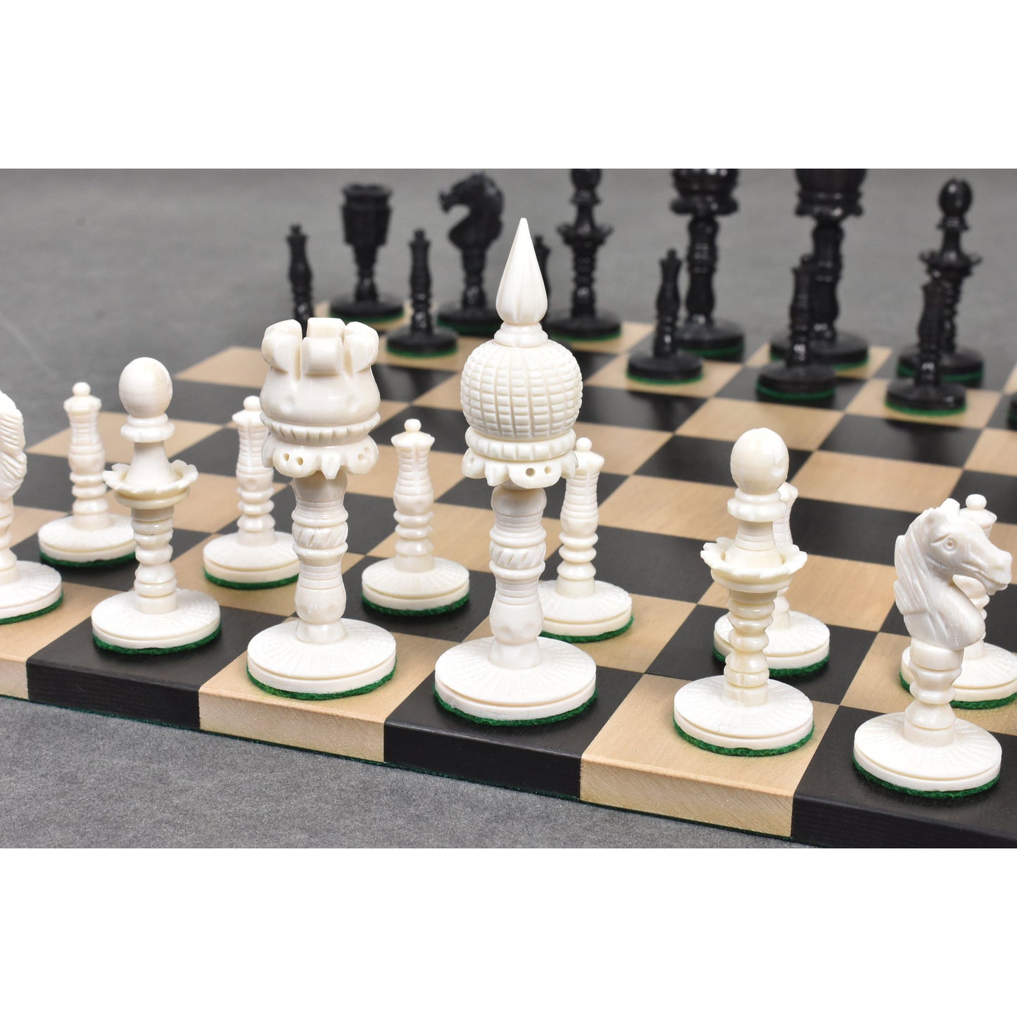 3.6" English Series Pre Staunton Chess Set- Chess Pieces Only - Camel Bone