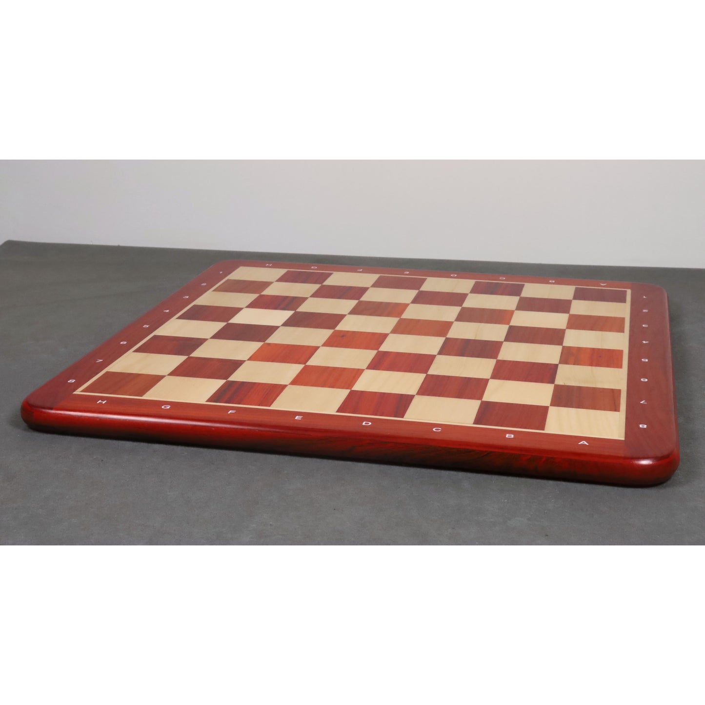 21" Chess board -Solid Bud Rosewood and Maple- 55 mm square- Algebraic Notations