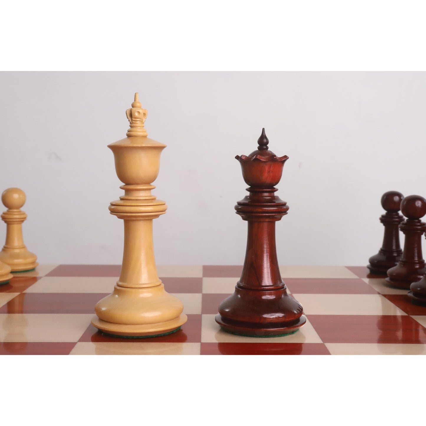4.6" Bath Luxury Staunton Chess Set- Chess Pieces Only - Bud Rosewood - Triple Weight