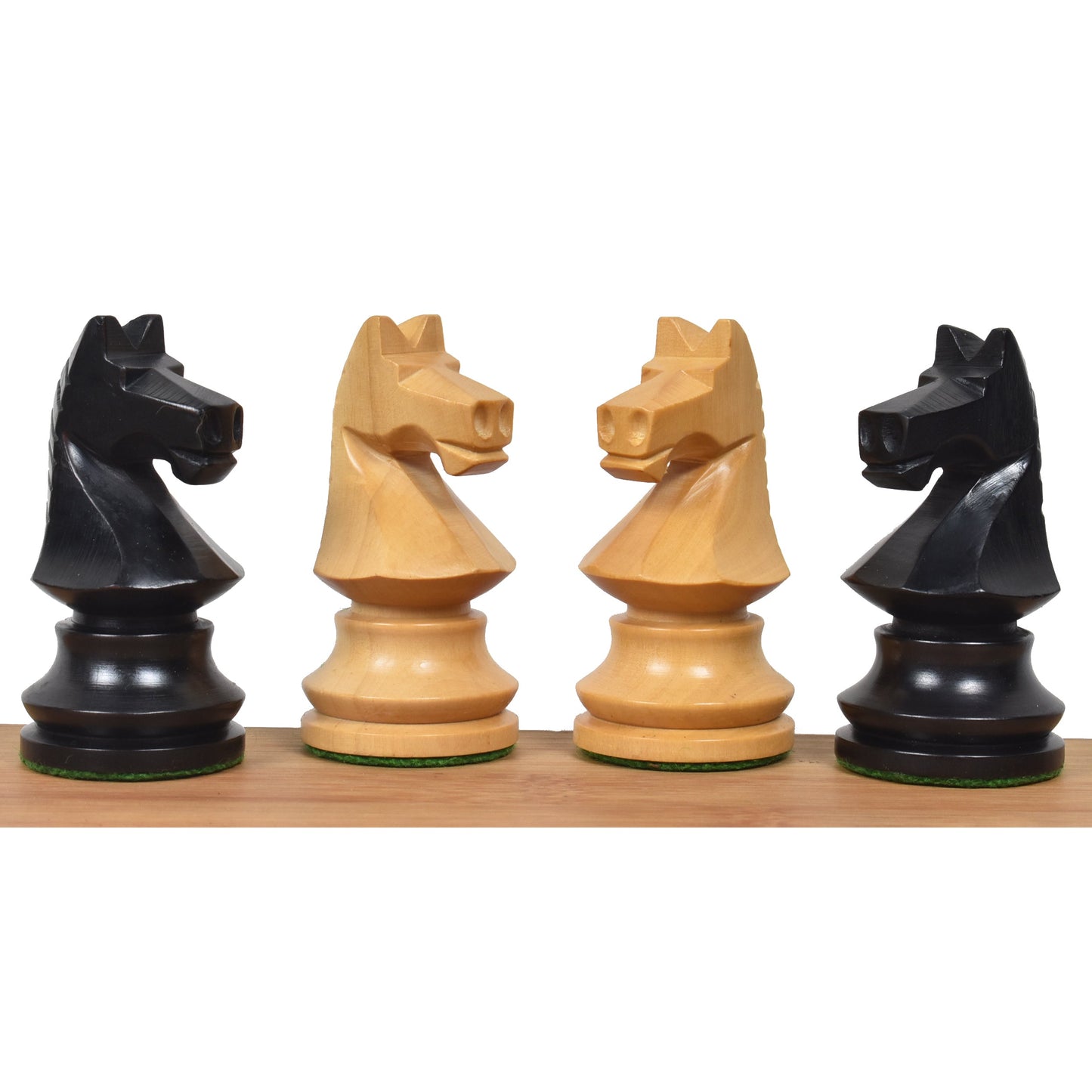 3.8" Romanian Hungarian Chess Set- Chess Pieces Only - Weighted Ebonised Boxwood