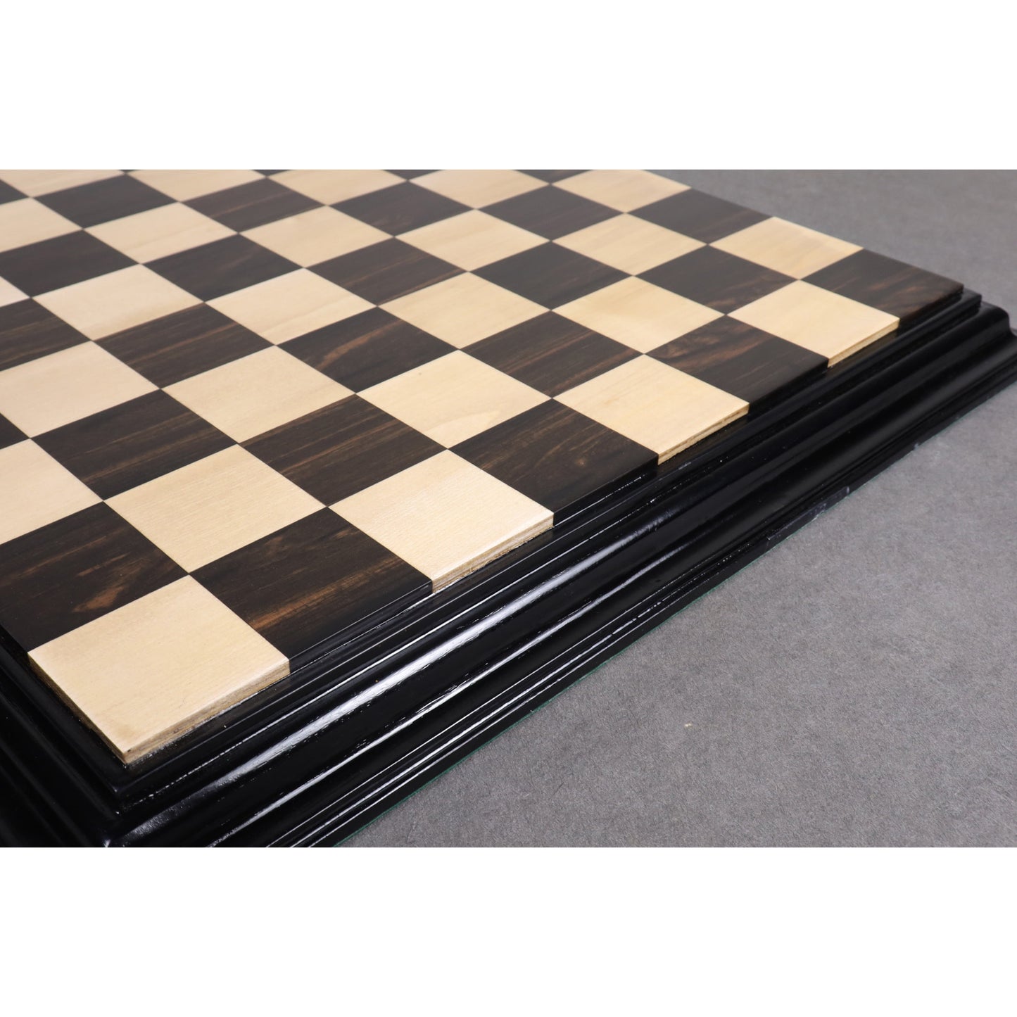 21" Ebony & Maple Wood Luxury Chess board with Carved Border- 57 mm Square
