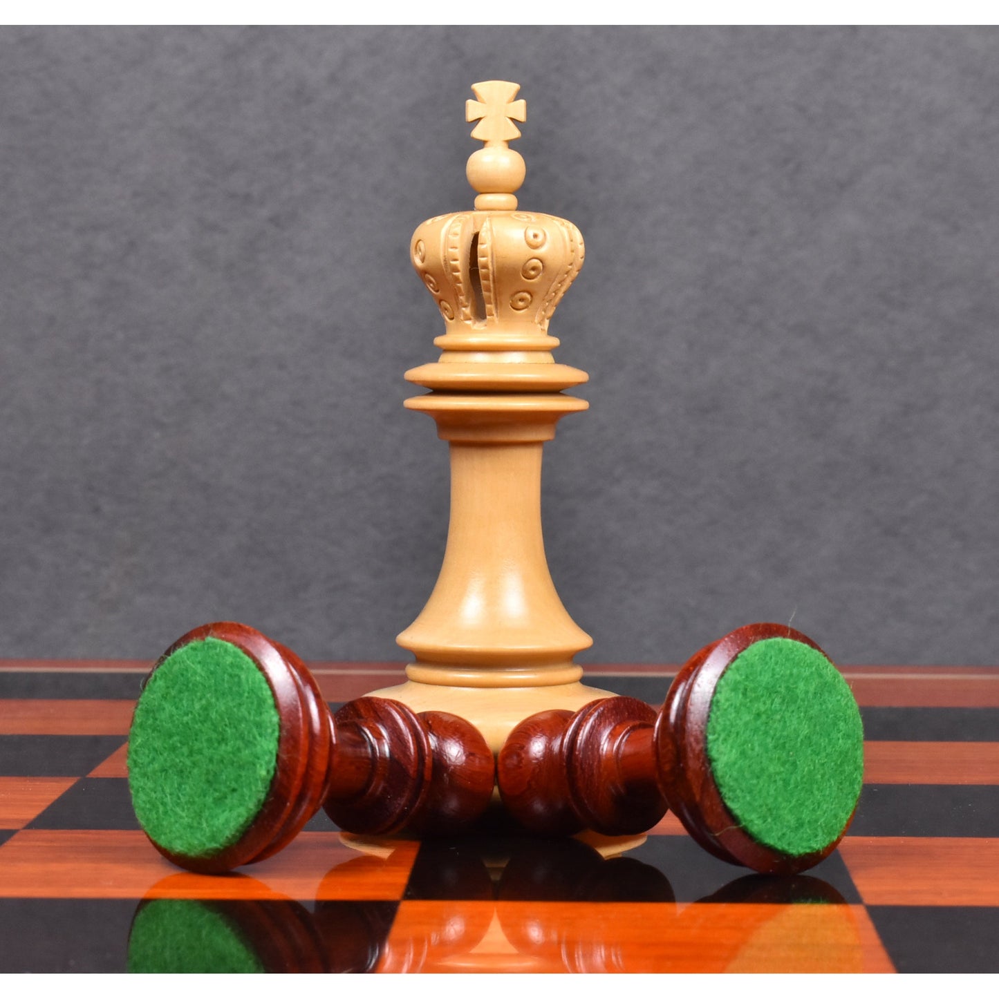 4.5″ Carvers’ Art Luxury Chess Set- Chess Pieces Only - Triple Weighted Budrose Wood