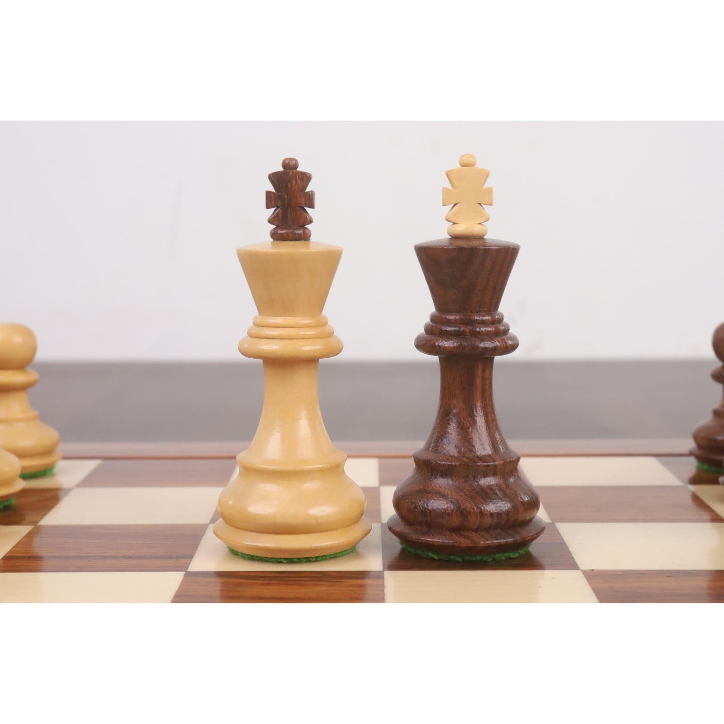 3.1" Russian Zagreb Chess Set- Chess Pieces Only - Weighted Golden Rosewood