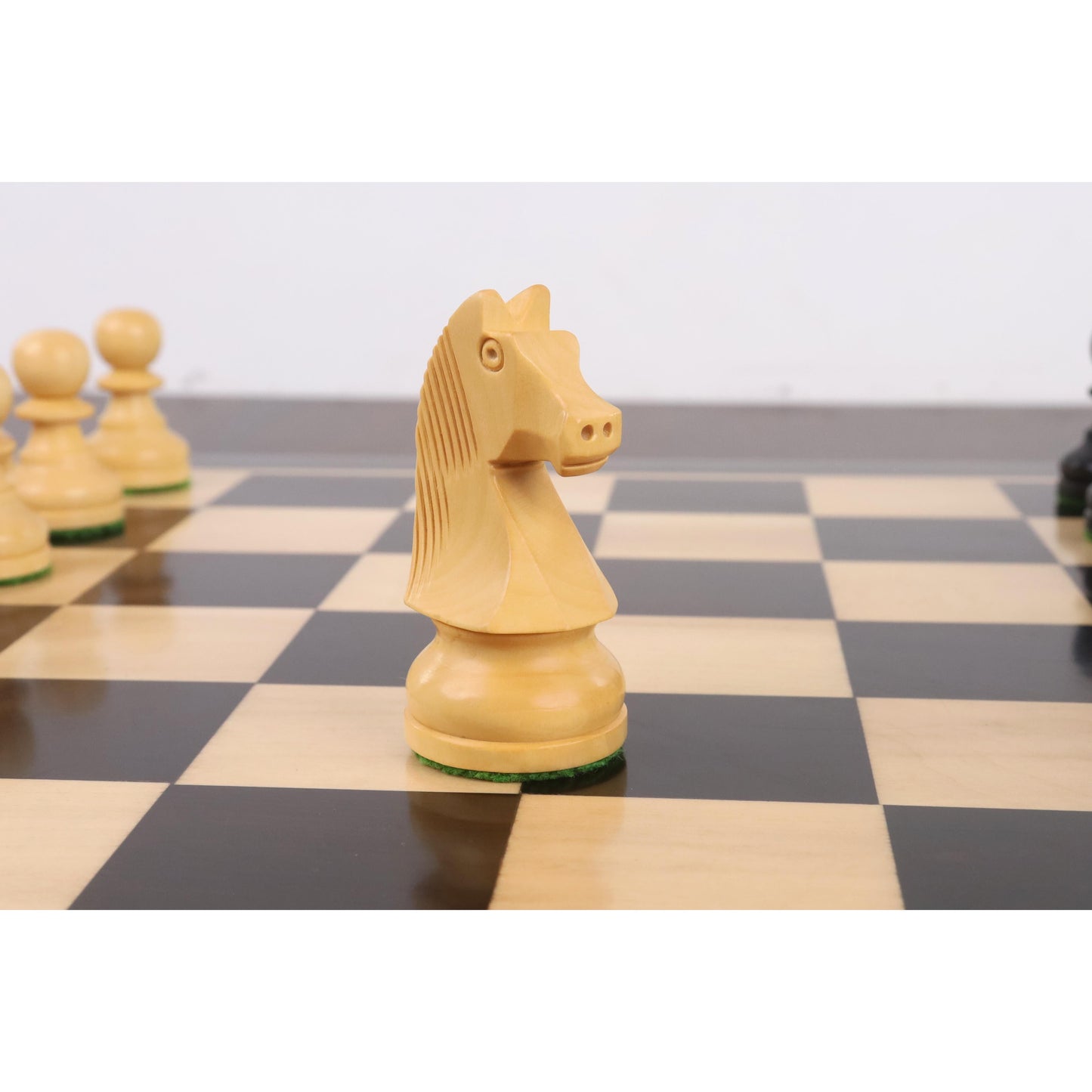 Combo of 3.3" Tournament Staunton Chess Set - Pieces in Ebonised Boxwood with Board and Box