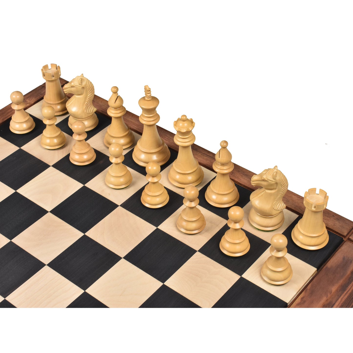 4" Majestic Series Staunton Chess Set- Chess Pieces Only-Double Weight Ebonised boxwood