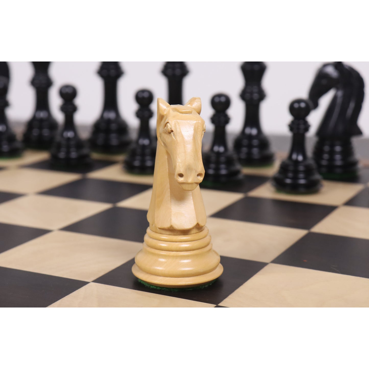 3.9" New Columbian Staunton Chess Set- Chess Pieces Only - Bud Rosewood - Double Weighted