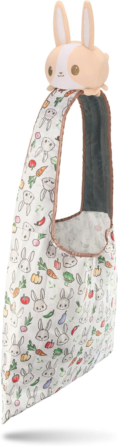 Plushie Tote: Light Brown Bunny/Bunnies & Veggies