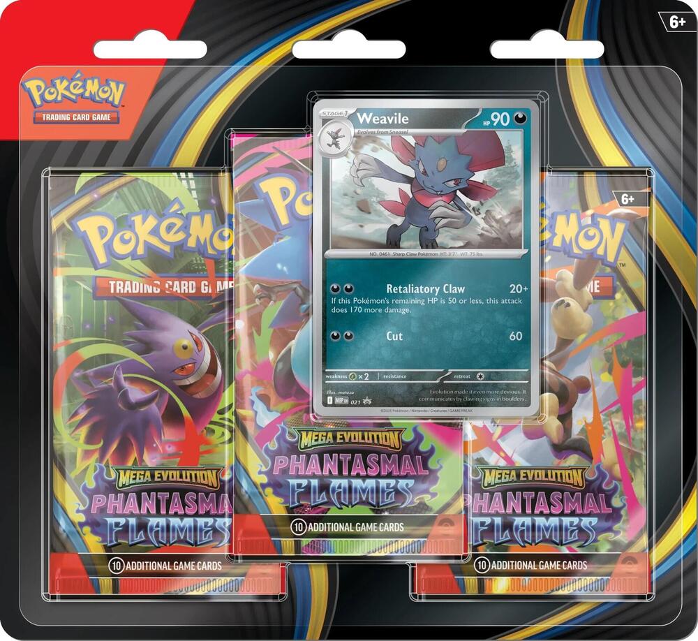 Pokemon TCG: Mega Evolution - Phantasmal Flames Three-Booster Blister