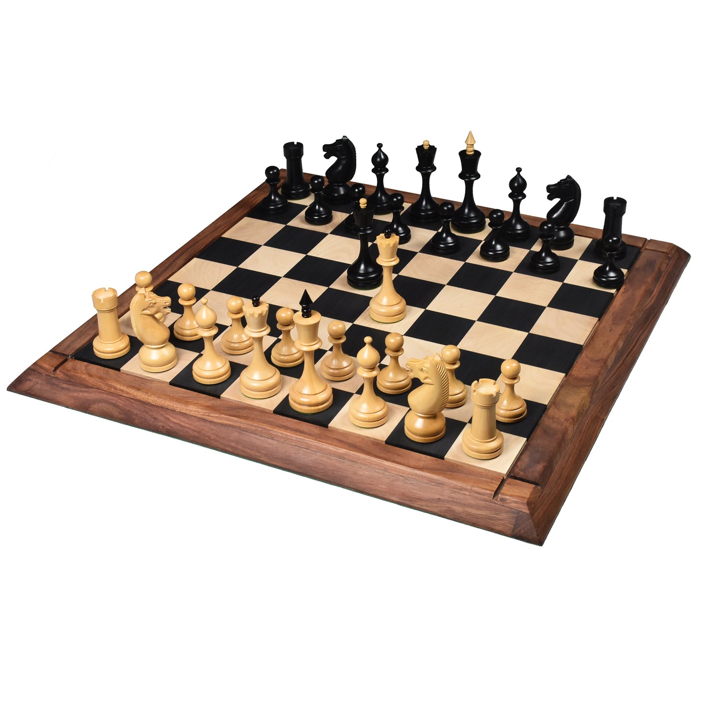 4.5" Circa 1960's Soviet Russian Chess Set- Chess Pieces Only-Double Weighted Boxwood