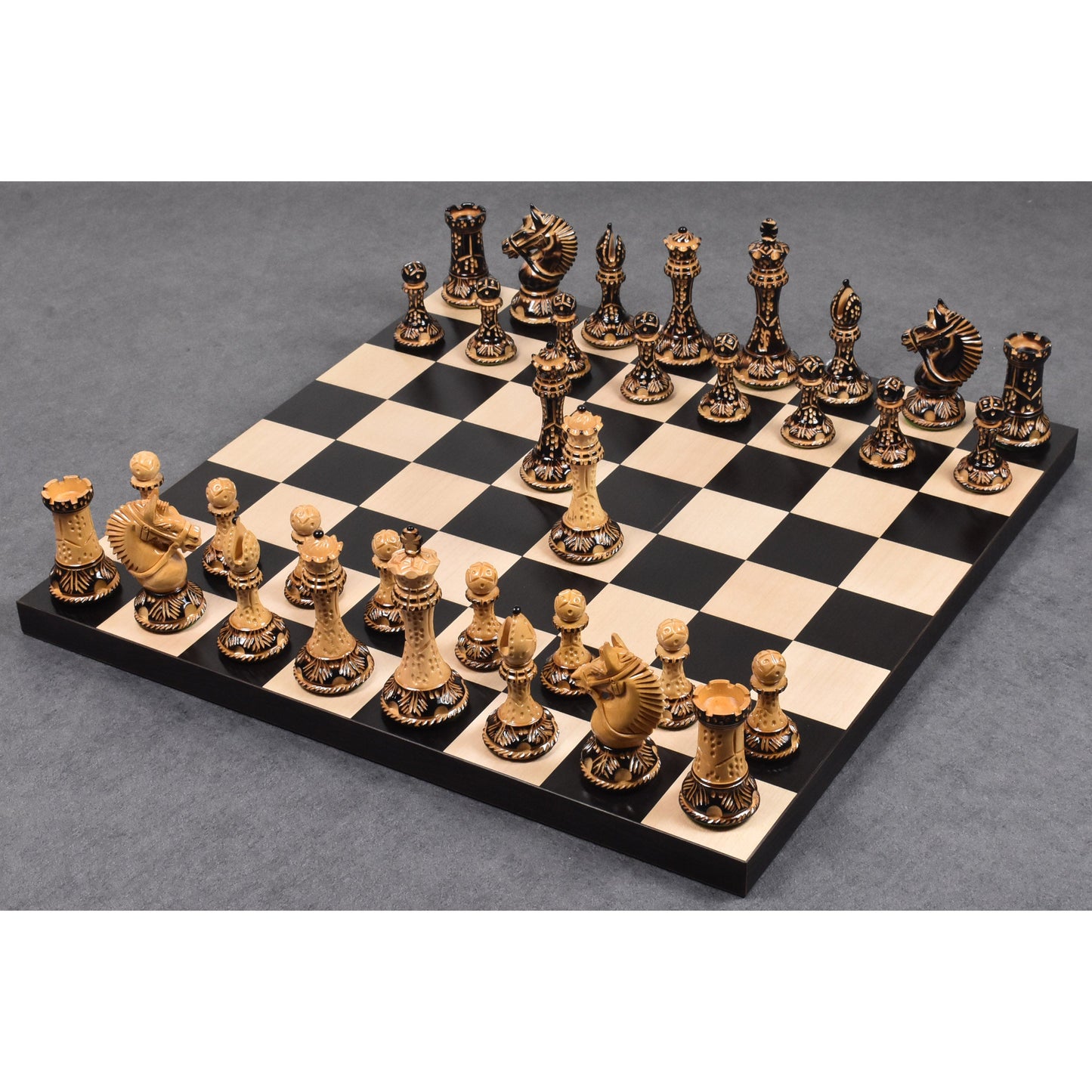 4.2" American Staunton Luxury Chess Set- Chess Pieces Only-Hand Carved Weighted Boxwood