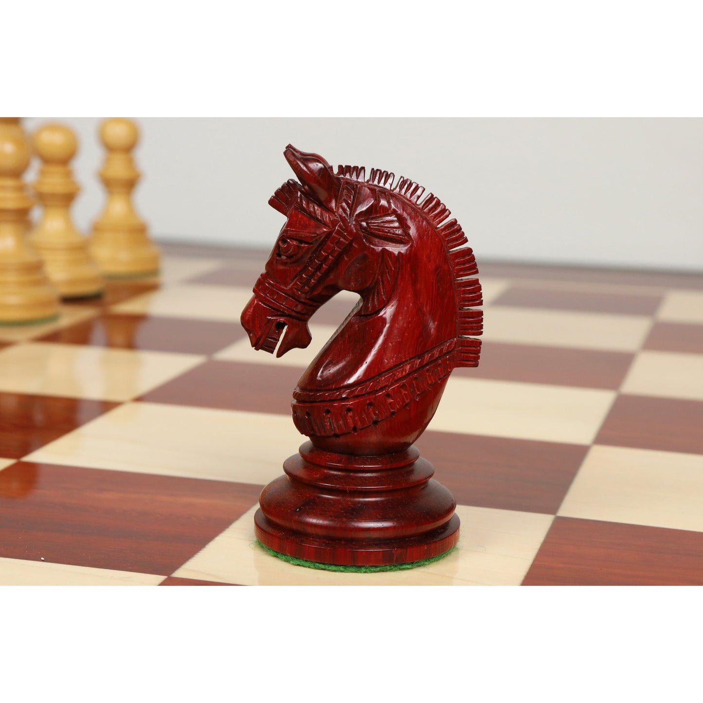 4.1″ Stallion Staunton Luxury Chess Set- Chess Pieces Only Triple Weighted Bud Rose Wood