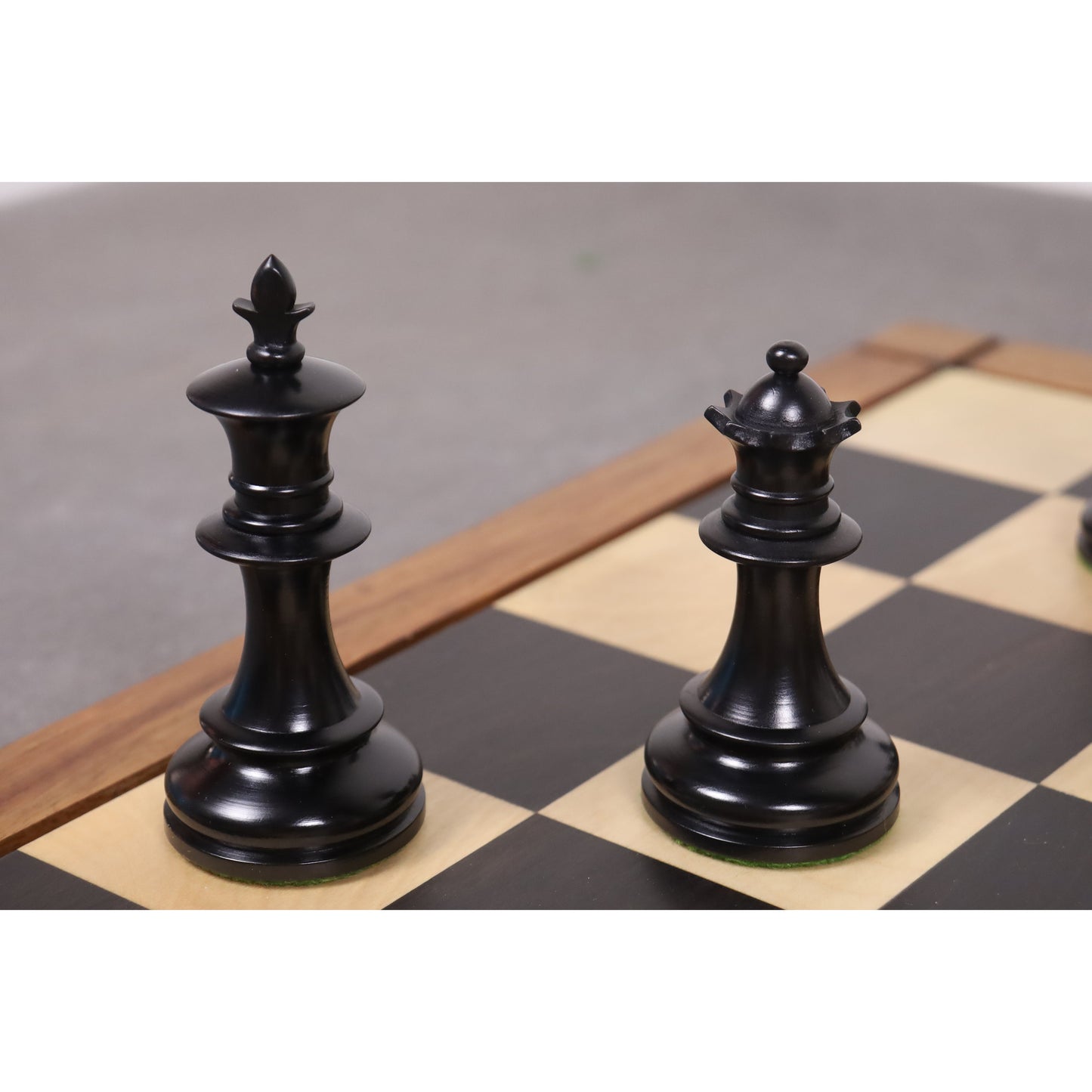 3.5" Persian Knight Staunton Chess Set- Chess Pieces Only - Weighted Ebonised Boxwood