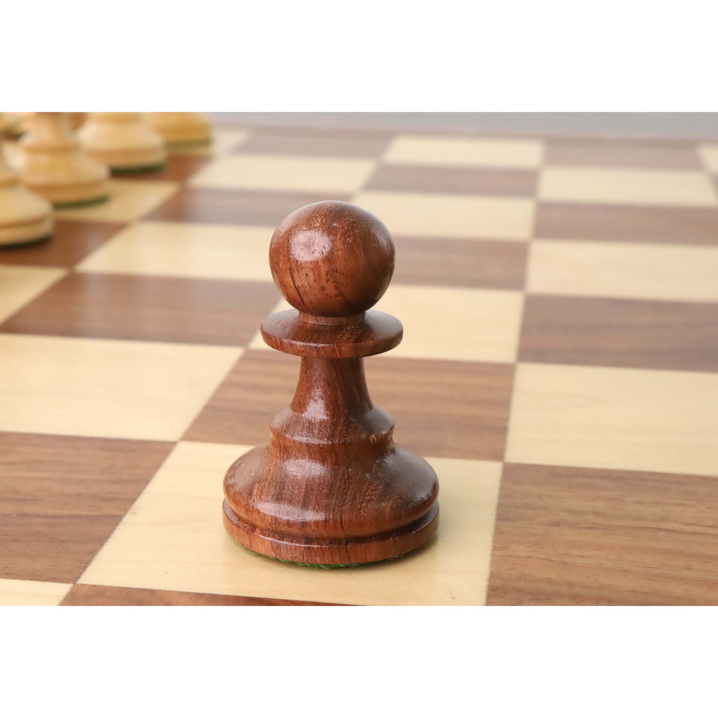French Grandmaster's Staunton Chess Set- Chess Pieces Only- Golden Rosewood - 4.1" King
