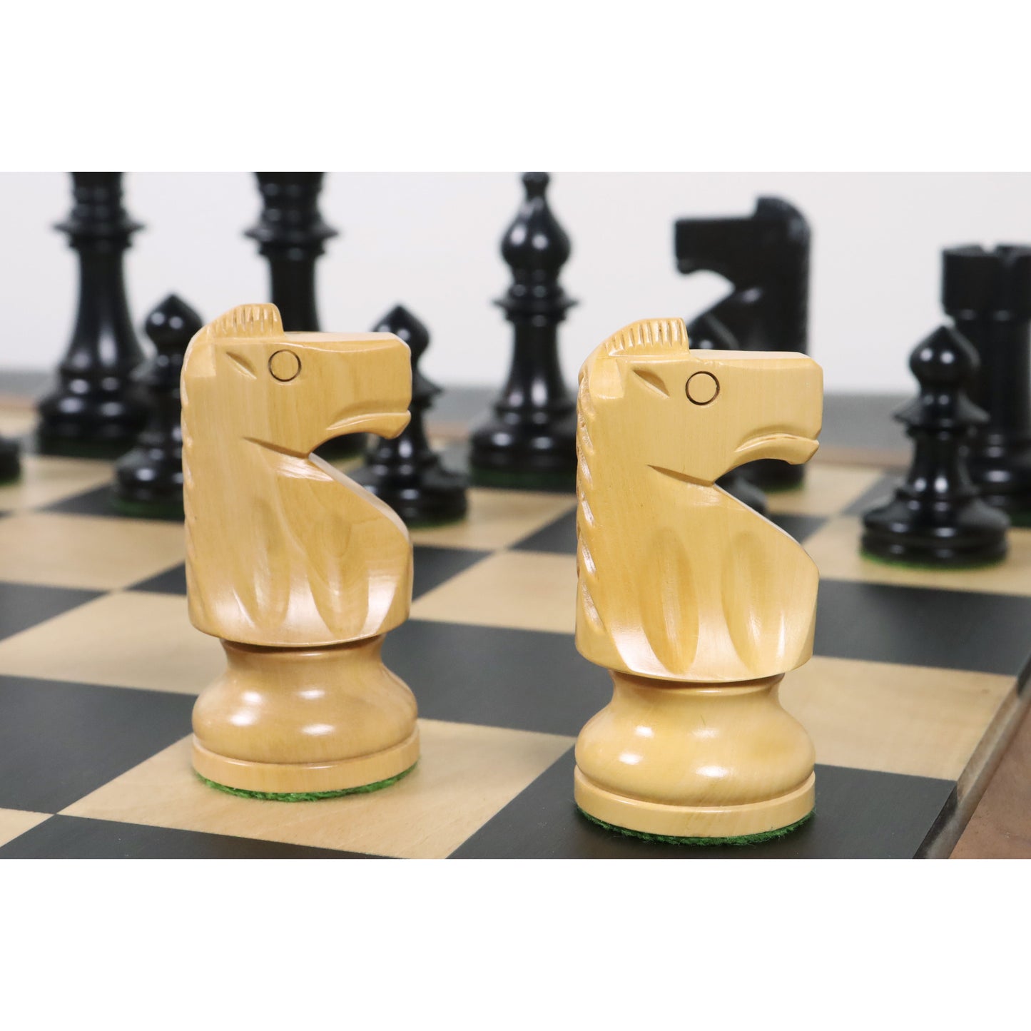 3.8" Reproduced W. T. Pinney Staunton Chess Set- Chess Pieces Only - Weighted Boxwood