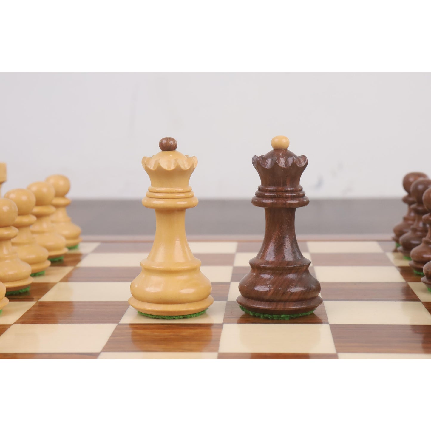3.1" Russian Zagreb Chess Set- Chess Pieces Only - Weighted Golden Rosewood