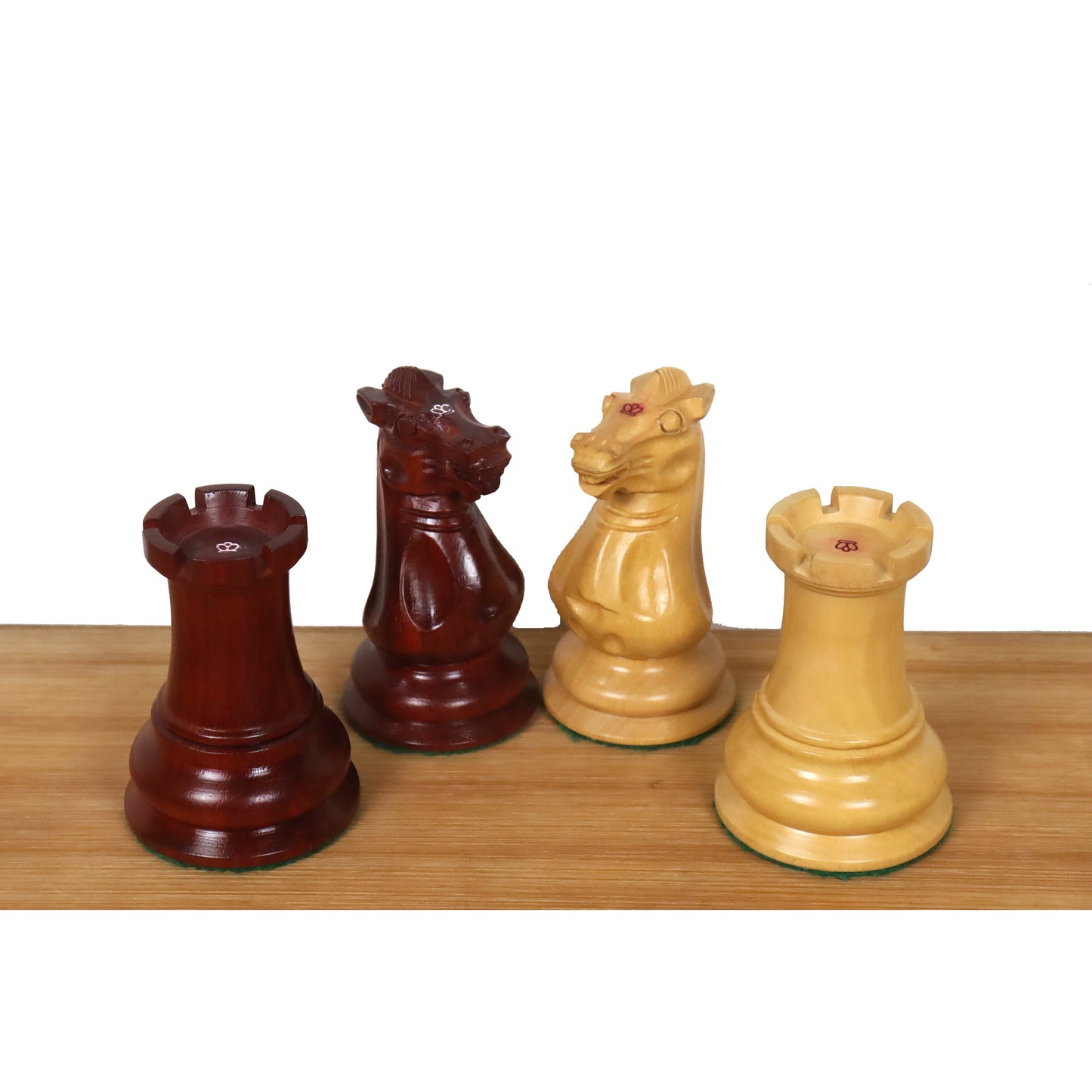 Slightly Imperfect 4.5" Reproduced 1849 Staunton Chess Set- Chess Pieces Only- Bud Rosewood-Triple Weight