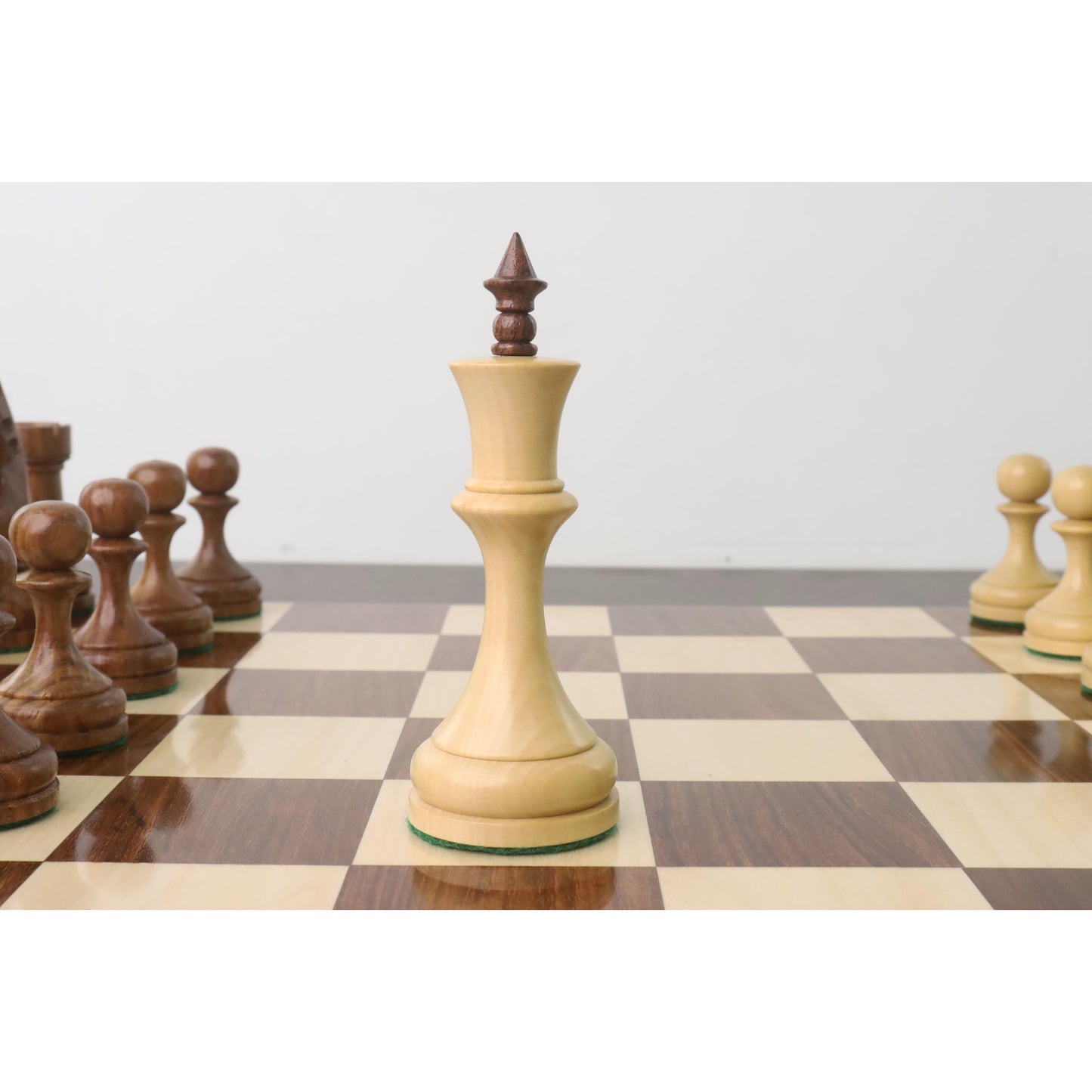 Slightly Imperfect 4.5" Soviet Russian 1960's Chess Set - Chess Pieces Only-Double Weighted Golden Rosewood