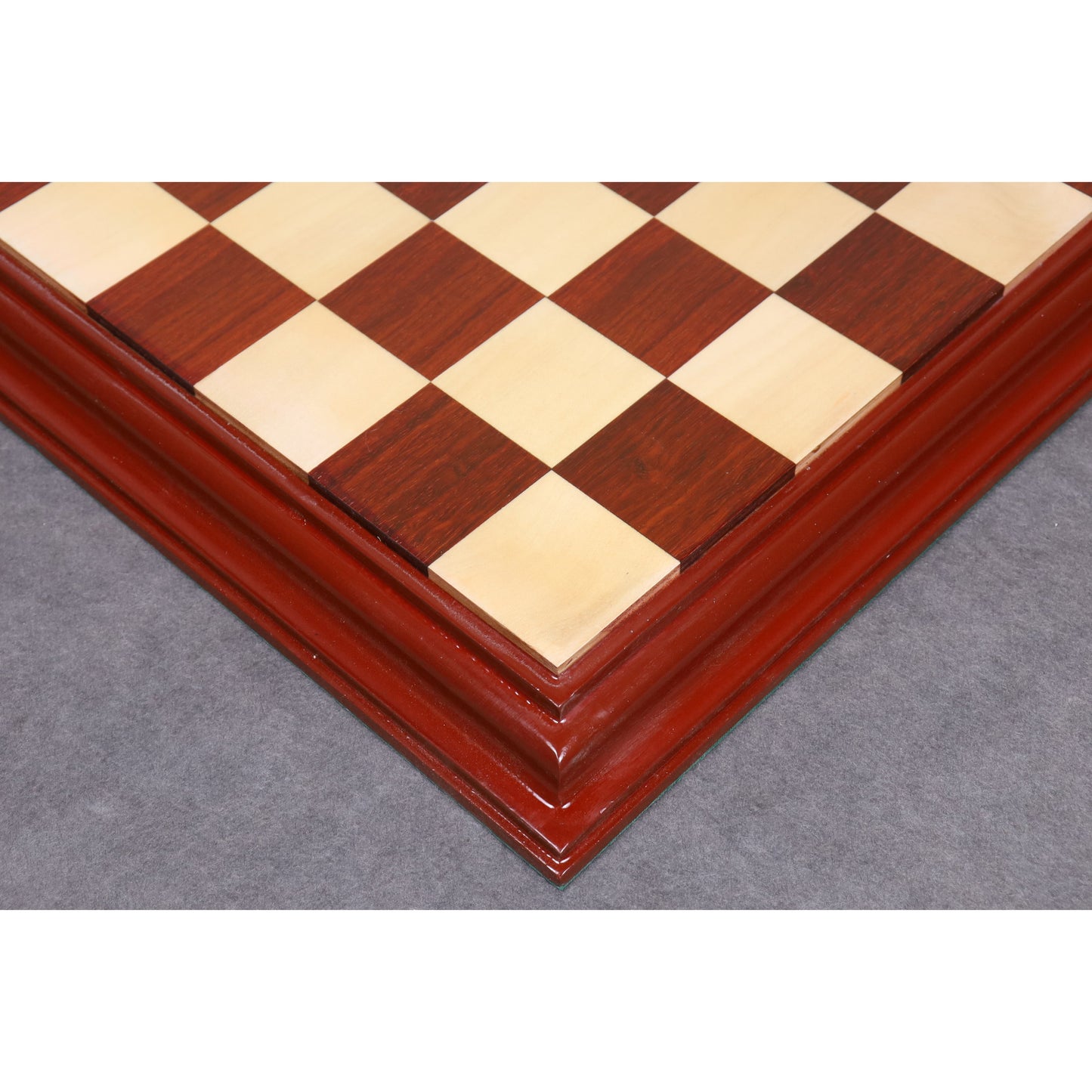 21" Bud Rosewood & Maple Wood Luxury Chessboard with Carved Border- 57 mm Square
