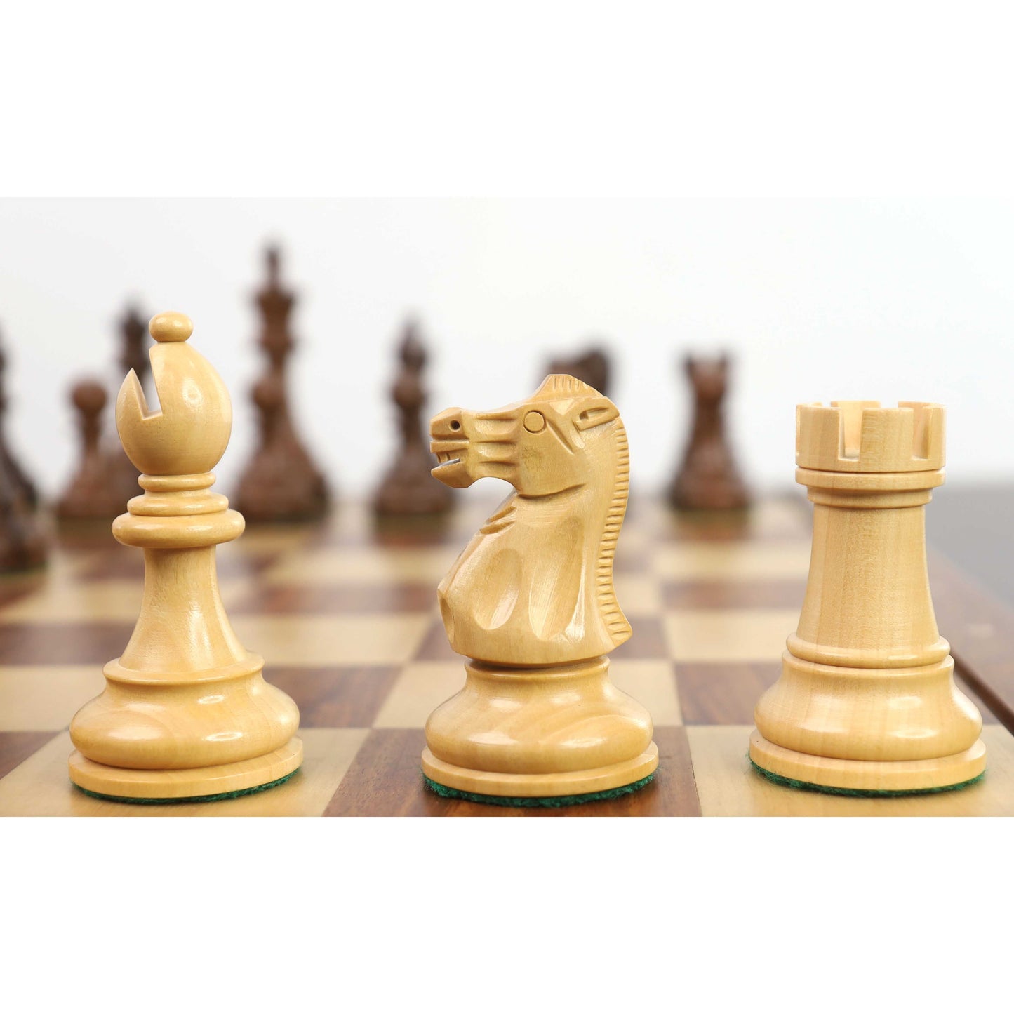 4.1" New Classic Staunton Wooden Chess Set- Chess Pieces Only - Weighted Golden Rosewood