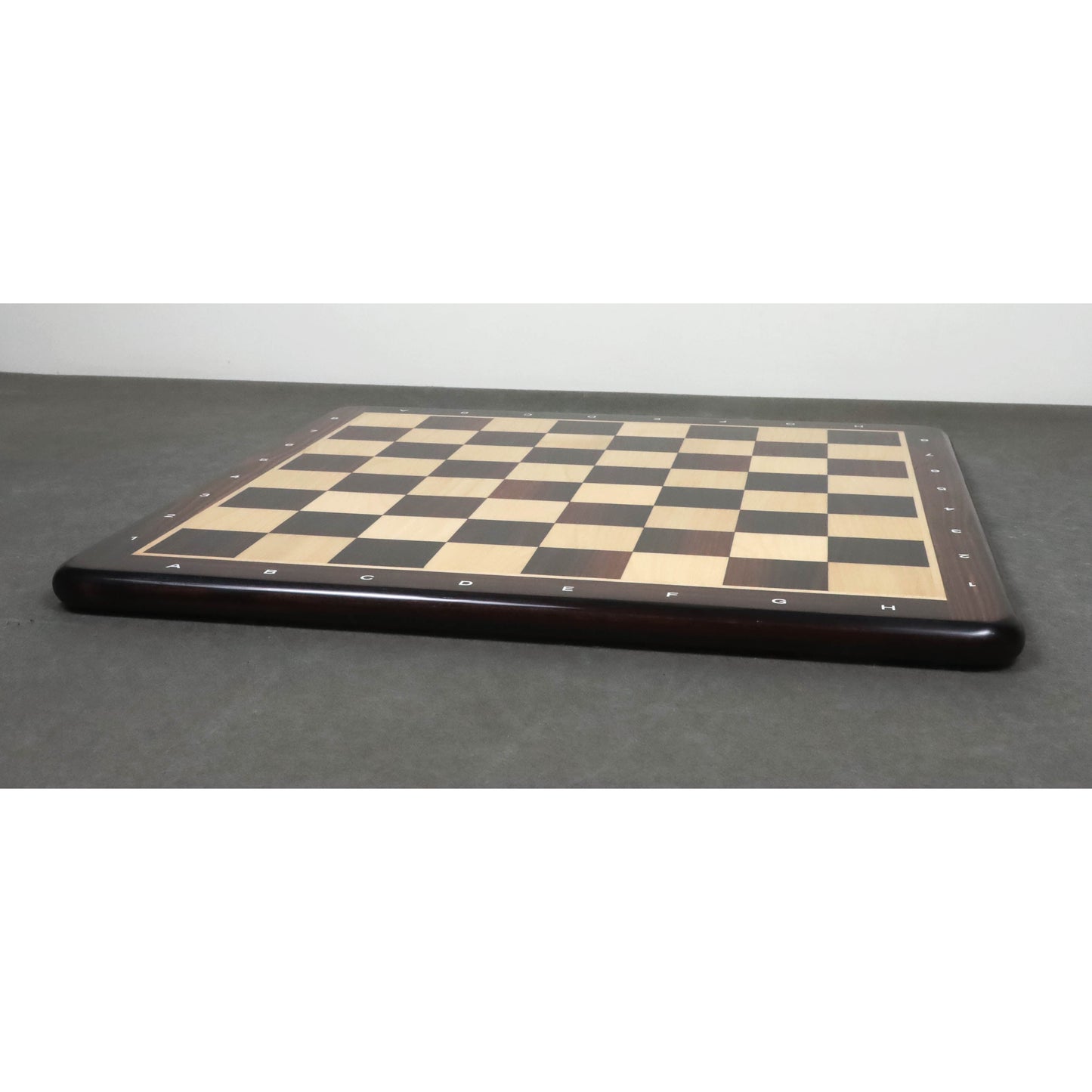 19" Flat Chessboard in Rosewood & Maple Wood - 50 mm Square - Algebraic Notations