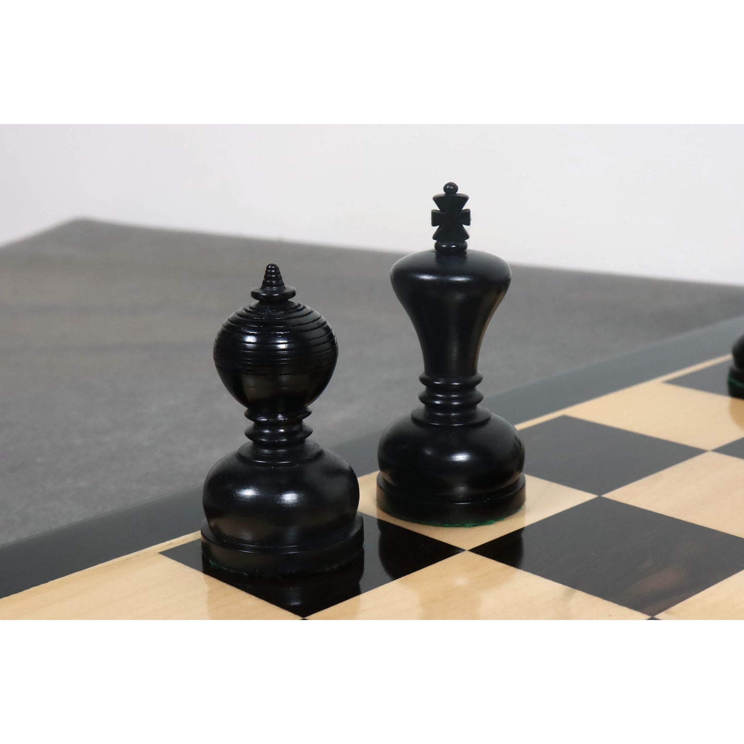 Slightly Imperfect 3.1" Library Series Staunton Chess Set - Chess Pieces Only - Weighted Ebonised Boxwood