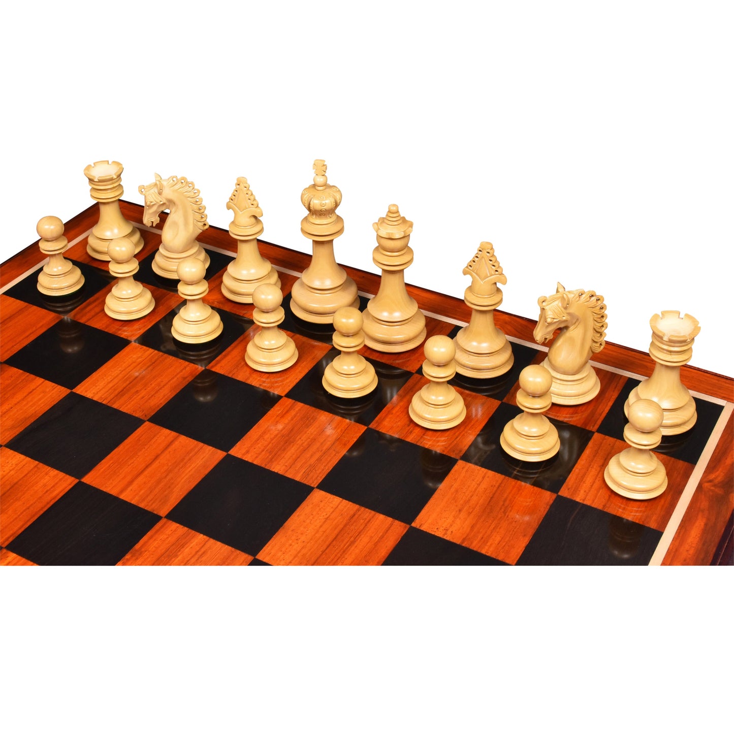 4.5″ Carvers’ Art Luxury Chess Set- Chess Pieces Only - Triple Weighted Budrose Wood